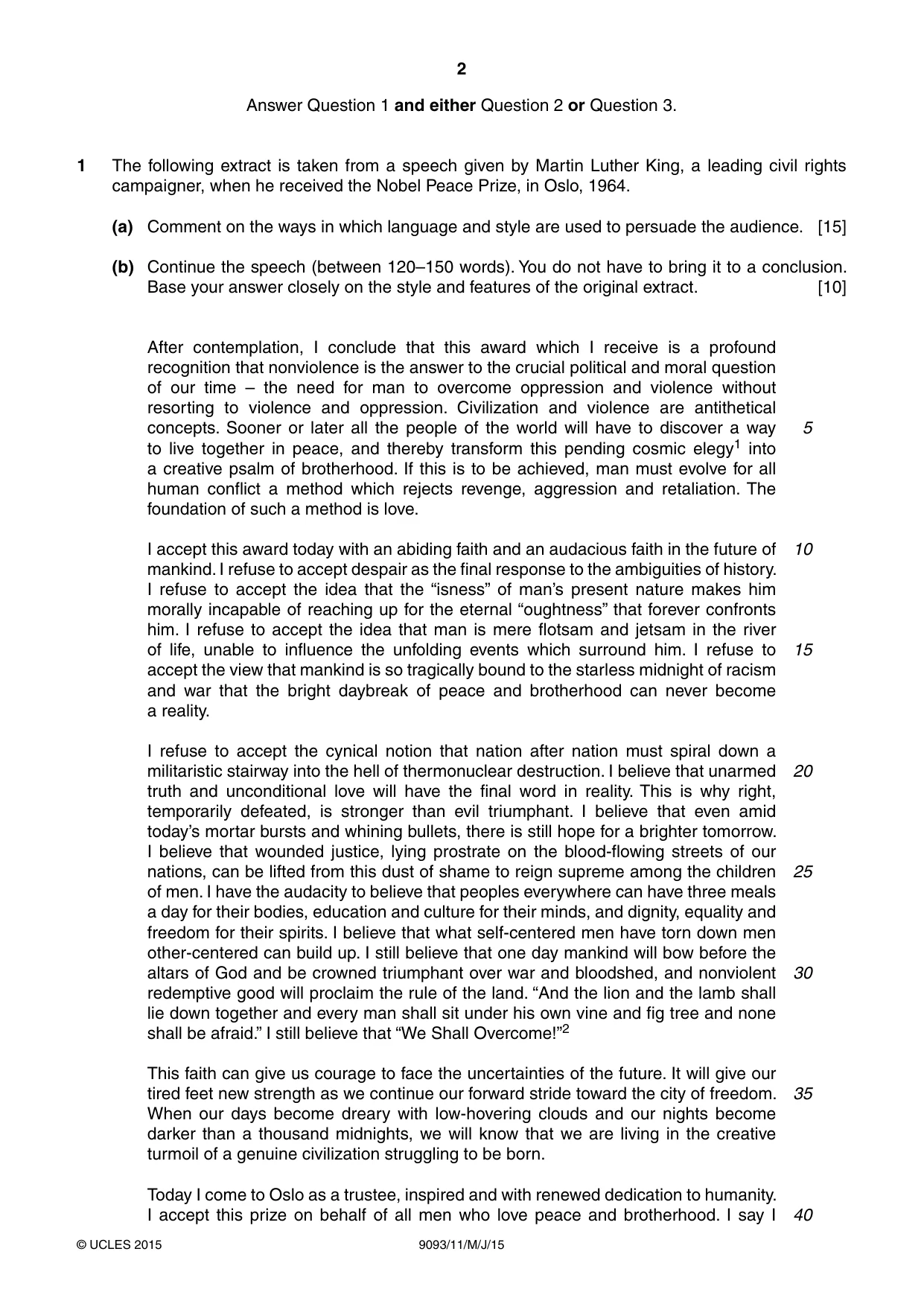 Cambridge A Level English - Language AS and A Level (from 2014) 9093 2015 May/June Paper 1 · Variant 1 question paper, page 2 of 8