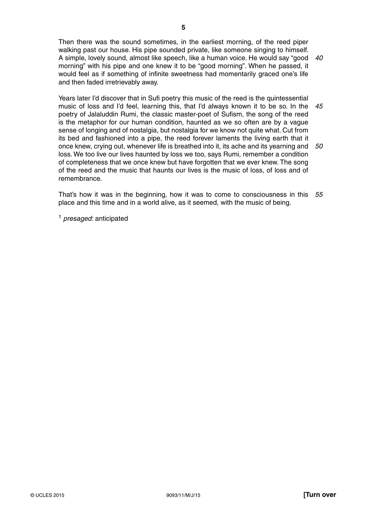 Cambridge A Level English - Language AS and A Level (from 2014) 9093 2015 May/June Paper 1 · Variant 1 question paper, page 5 of 8