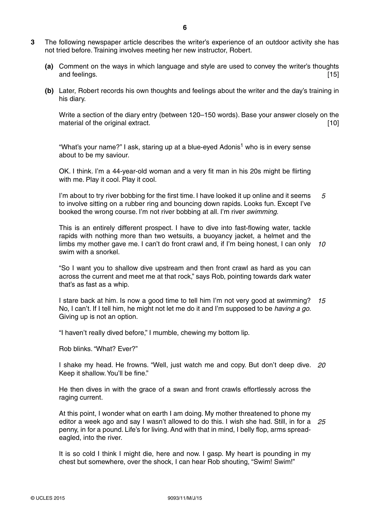 Cambridge A Level English - Language AS and A Level (from 2014) 9093 2015 May/June Paper 1 · Variant 1 question paper, page 6 of 8