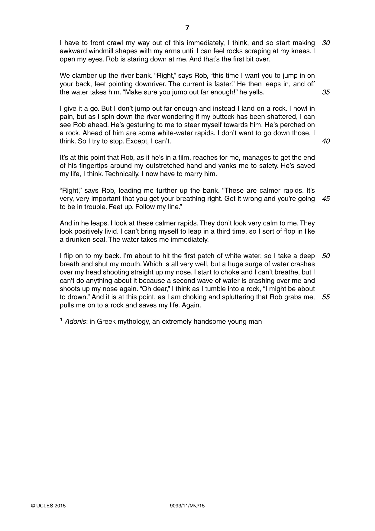 Cambridge A Level English - Language AS and A Level (from 2014) 9093 2015 May/June Paper 1 · Variant 1 question paper, page 7 of 8