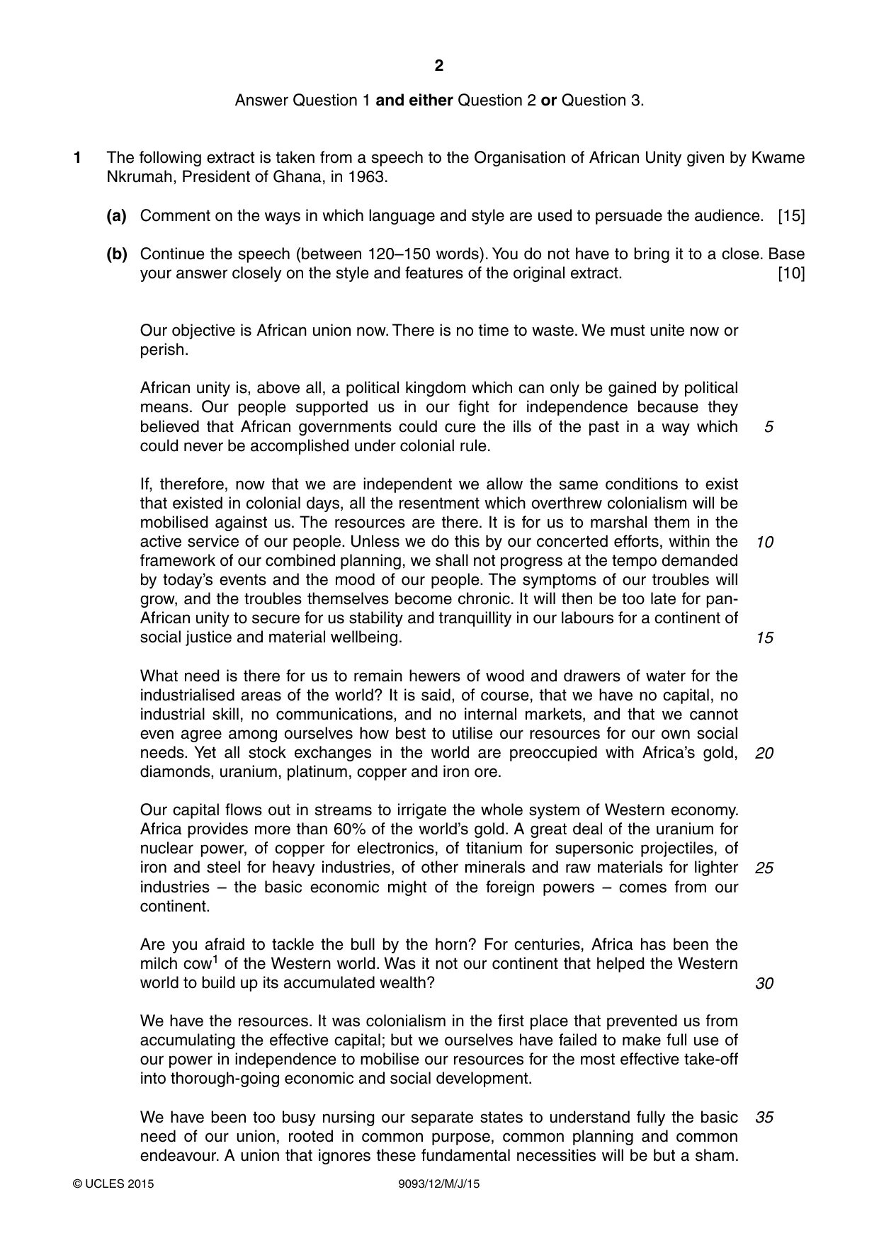 Cambridge A Level English - Language AS and A Level (from 2014) 9093 2015 May/June Paper 1 · Variant 2 question paper, page 2 of 8