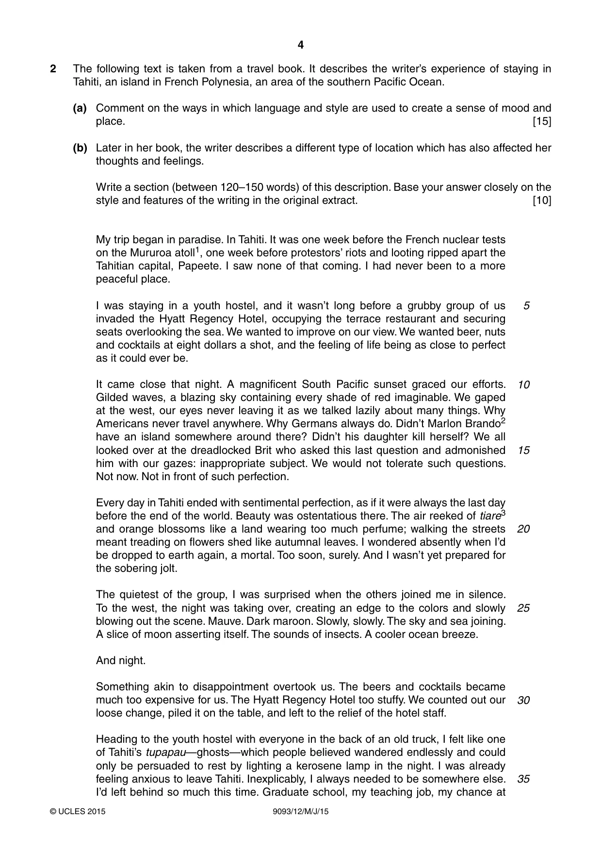 Cambridge A Level English - Language AS and A Level (from 2014) 9093 2015 May/June Paper 1 · Variant 2 question paper, page 4 of 8