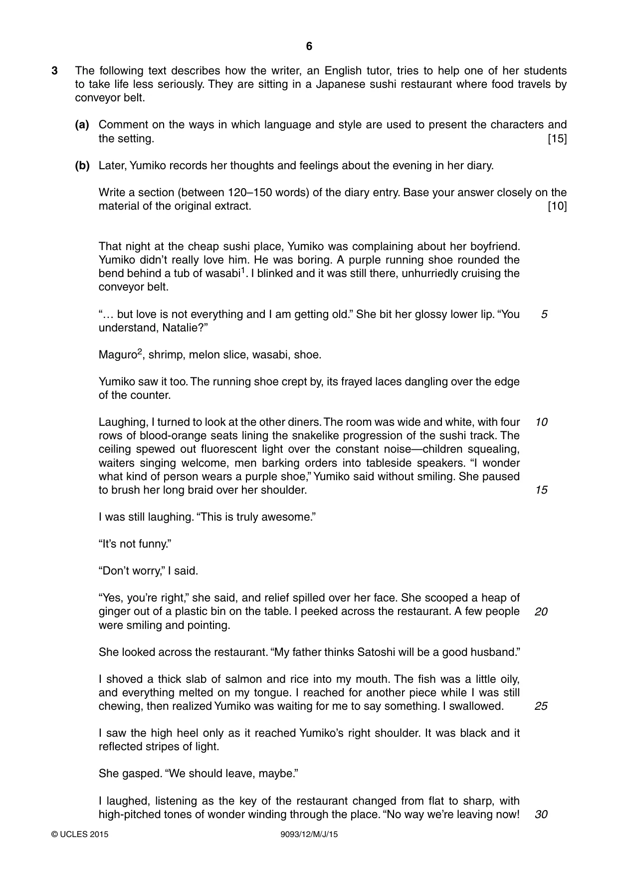 Cambridge A Level English - Language AS and A Level (from 2014) 9093 2015 May/June Paper 1 · Variant 2 question paper, page 6 of 8