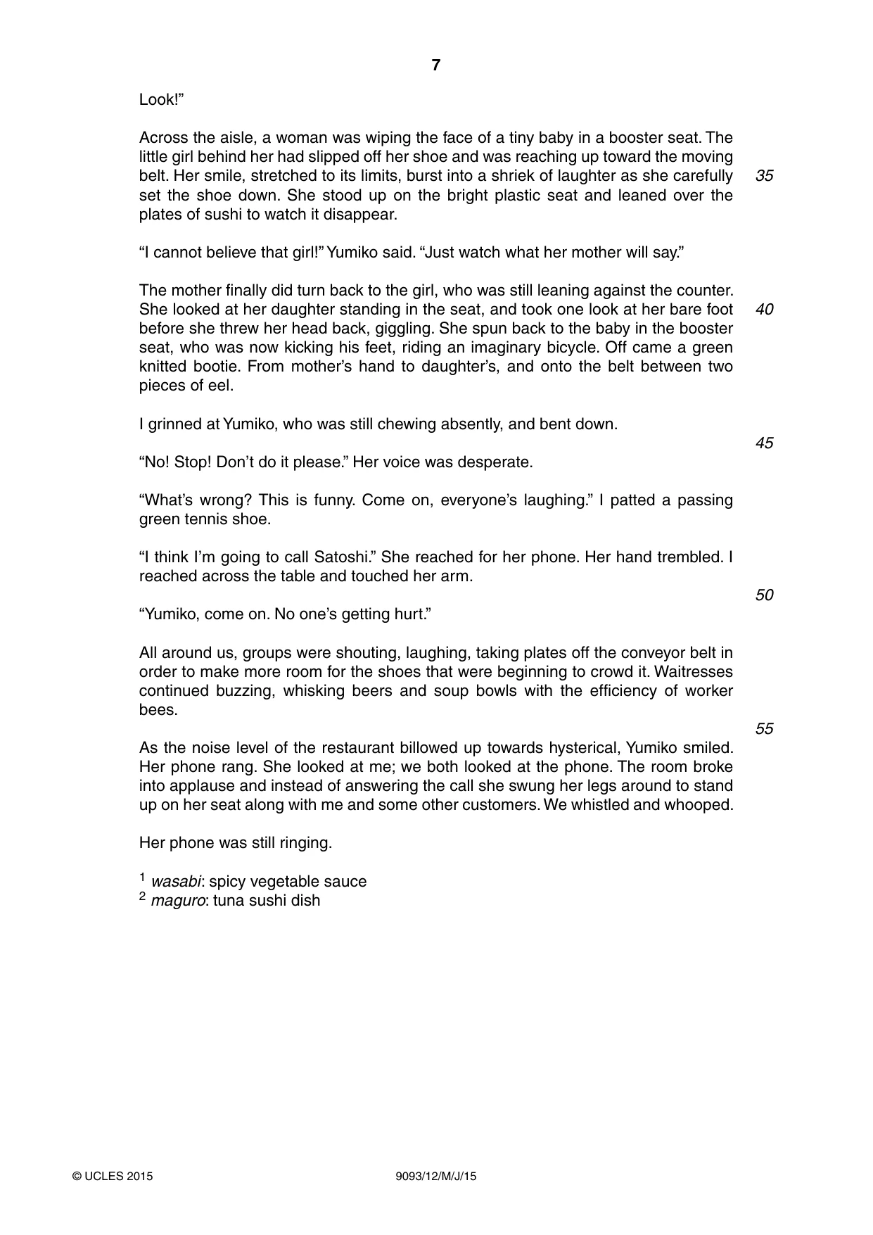 Cambridge A Level English - Language AS and A Level (from 2014) 9093 2015 May/June Paper 1 · Variant 2 question paper, page 7 of 8