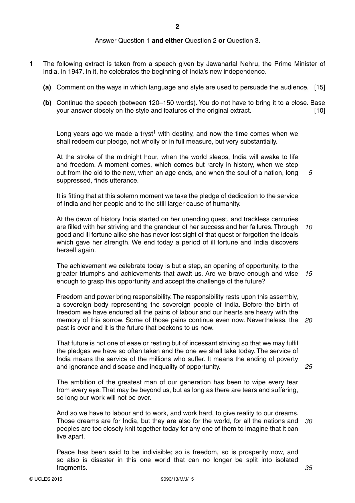 Cambridge A Level English - Language AS and A Level (from 2014) 9093 2015 May/June Paper 1 · Variant 3 question paper, page 2 of 8