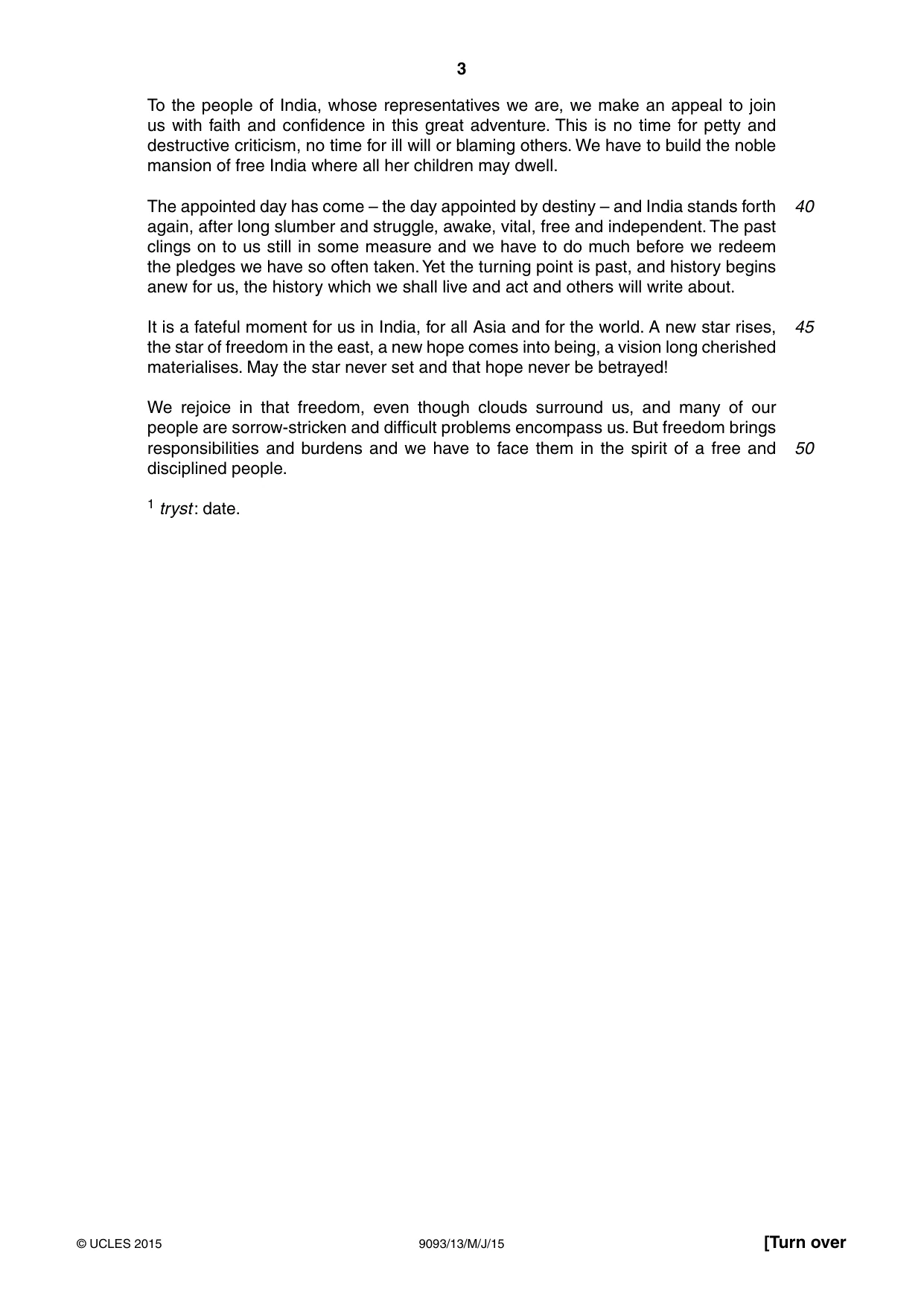 Cambridge A Level English - Language AS and A Level (from 2014) 9093 2015 May/June Paper 1 · Variant 3 question paper, page 3 of 8