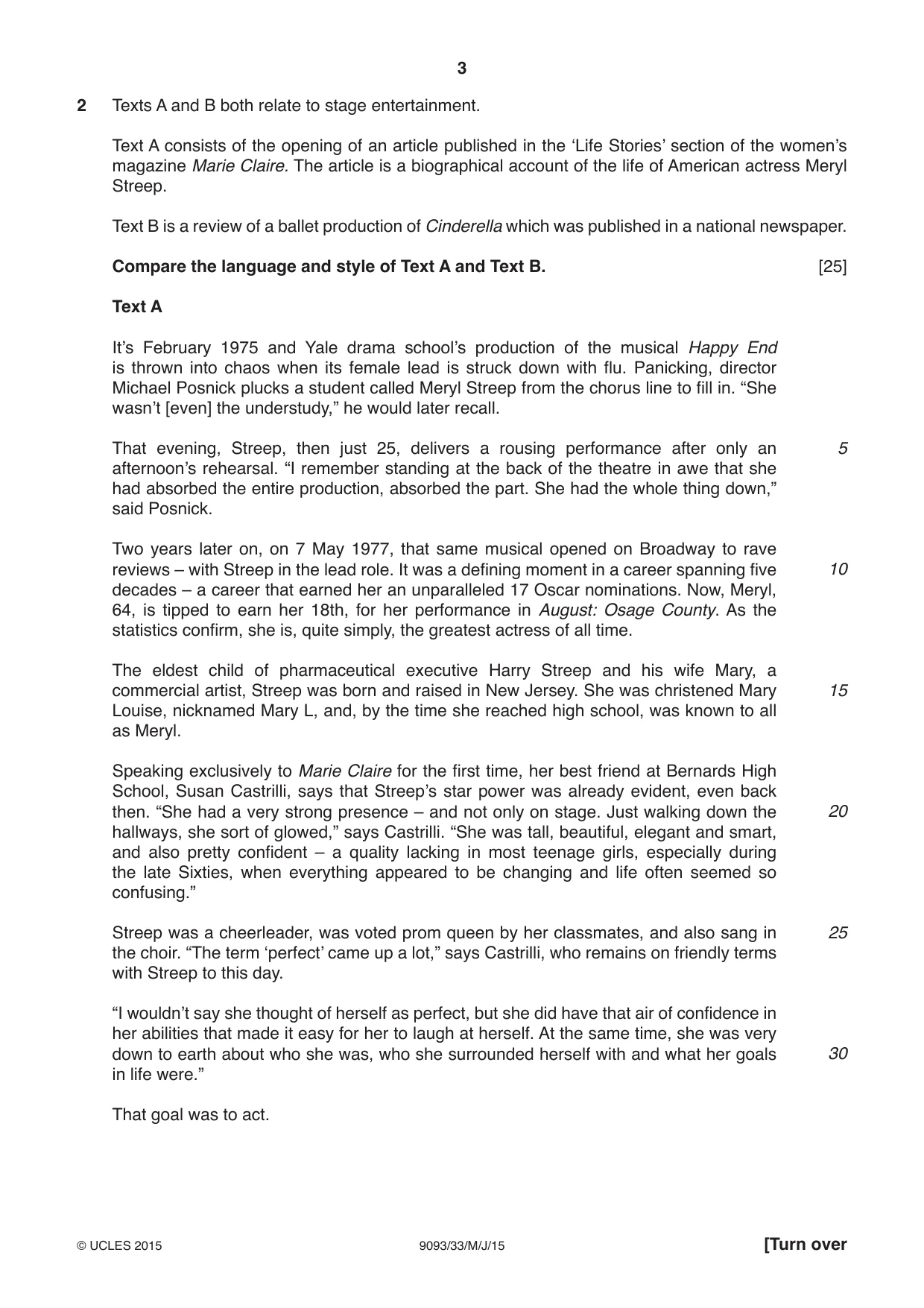 Cambridge A Level English - Language AS and A Level (from 2014) 9093 2015 May/June Paper 3 · Variant 3 question paper, page 3 of 4