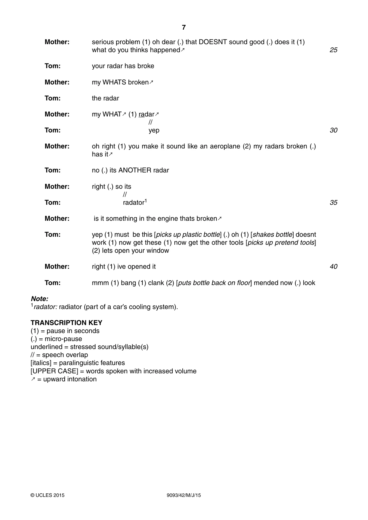 Cambridge A Level English - Language AS and A Level (from 2014) 9093 2015 May/June Paper 4 · Variant 2 question paper, page 7 of 8