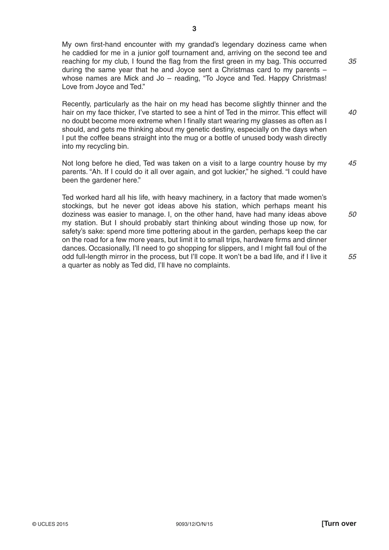 Cambridge A Level English - Language AS and A Level (from 2014) 9093 2015 Oct/Nov Paper 1 · Variant 2 question paper, page 3 of 8