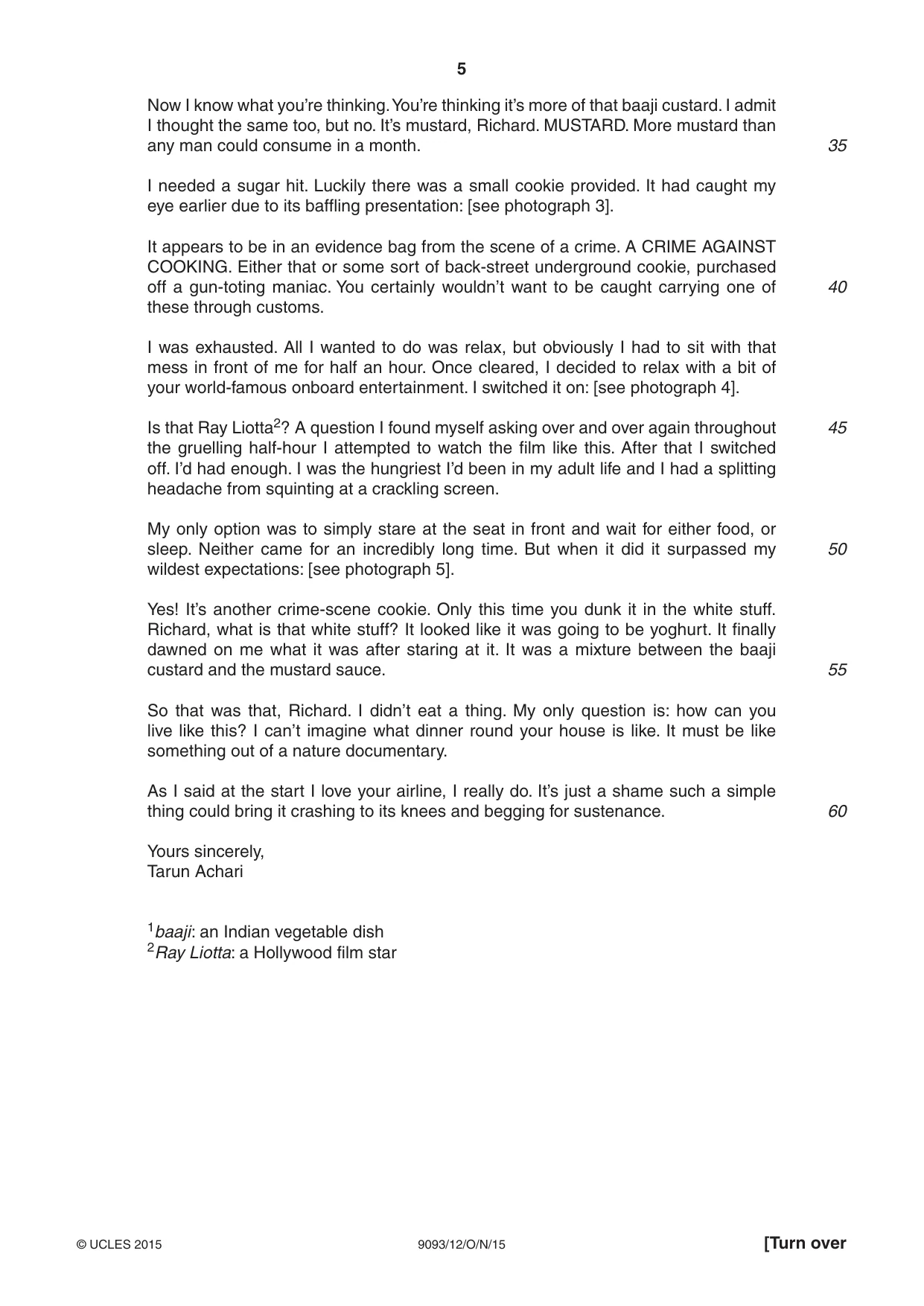 Cambridge A Level English - Language AS and A Level (from 2014) 9093 2015 Oct/Nov Paper 1 · Variant 2 question paper, page 5 of 8
