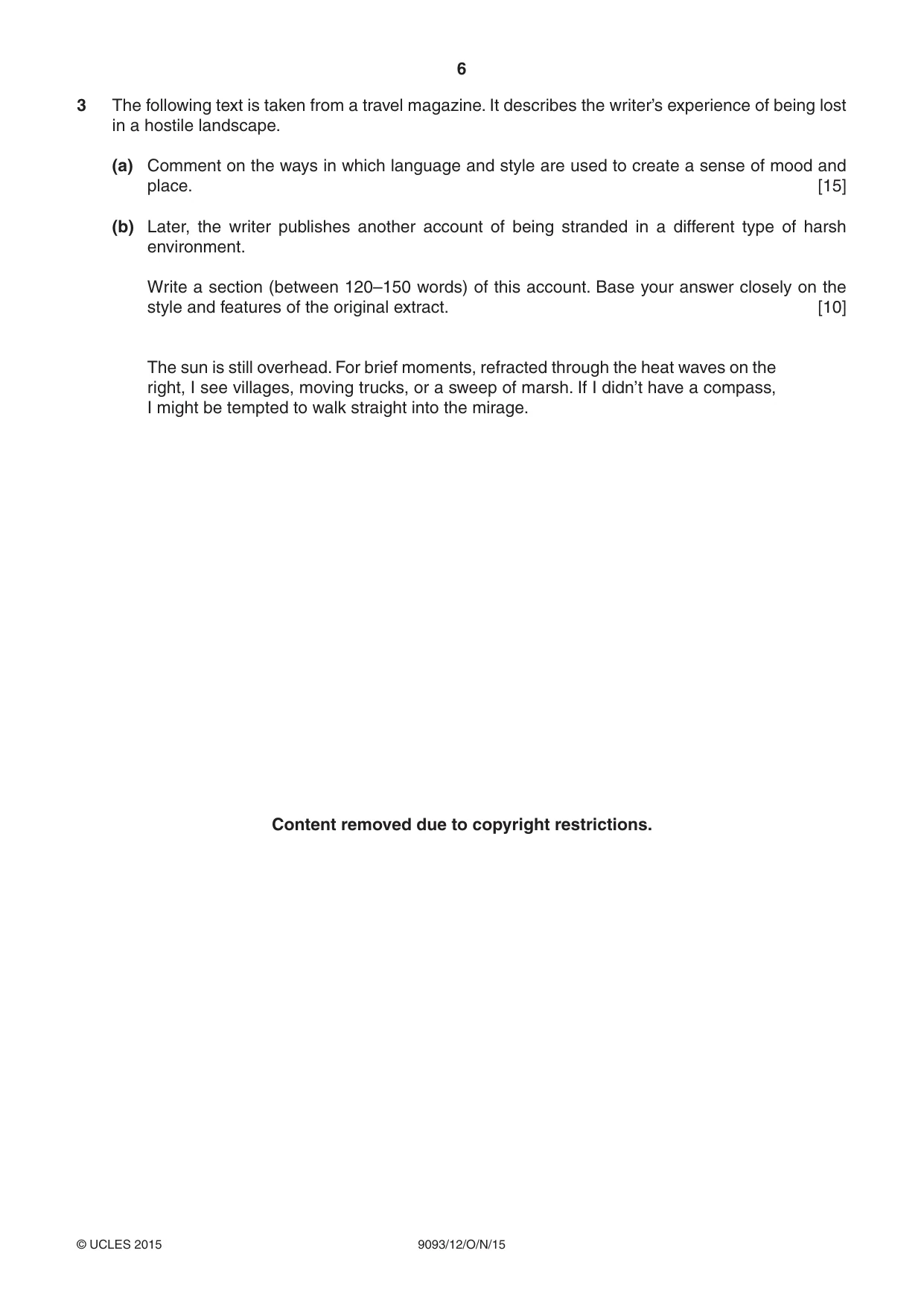 Cambridge A Level English - Language AS and A Level (from 2014) 9093 2015 Oct/Nov Paper 1 · Variant 2 question paper, page 6 of 8
