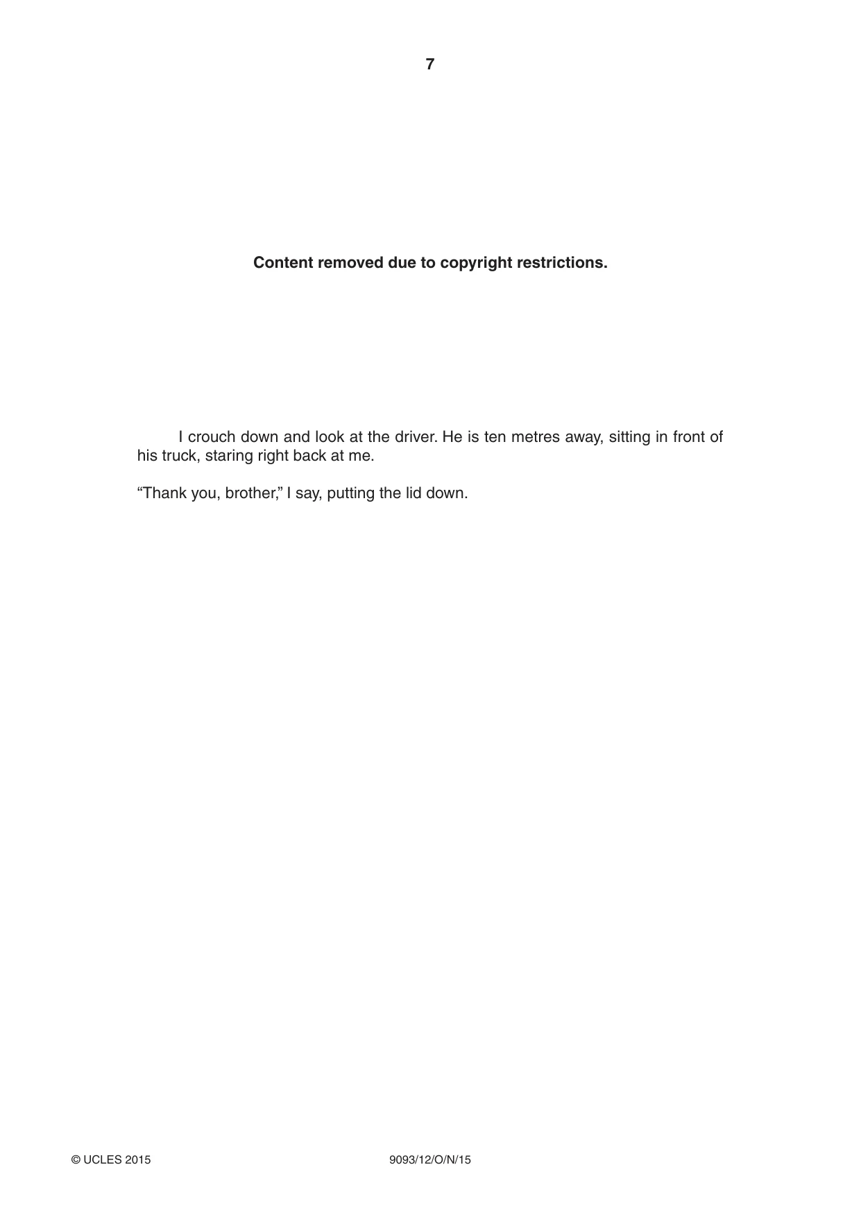 Cambridge A Level English - Language AS and A Level (from 2014) 9093 2015 Oct/Nov Paper 1 · Variant 2 question paper, page 7 of 8