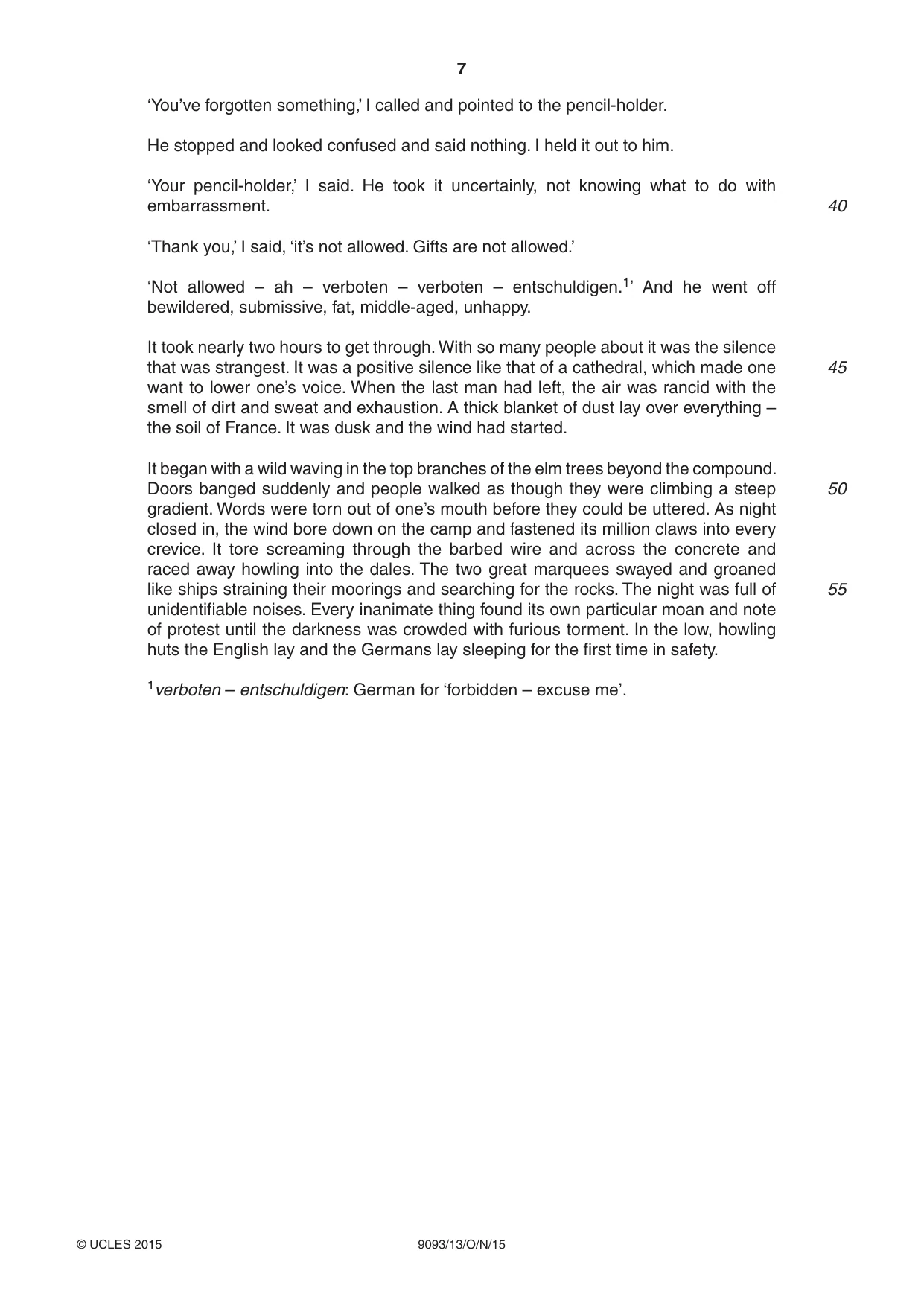 Cambridge A Level English - Language AS and A Level (from 2014) 9093 2015 Oct/Nov Paper 1 · Variant 3 question paper, page 7 of 8