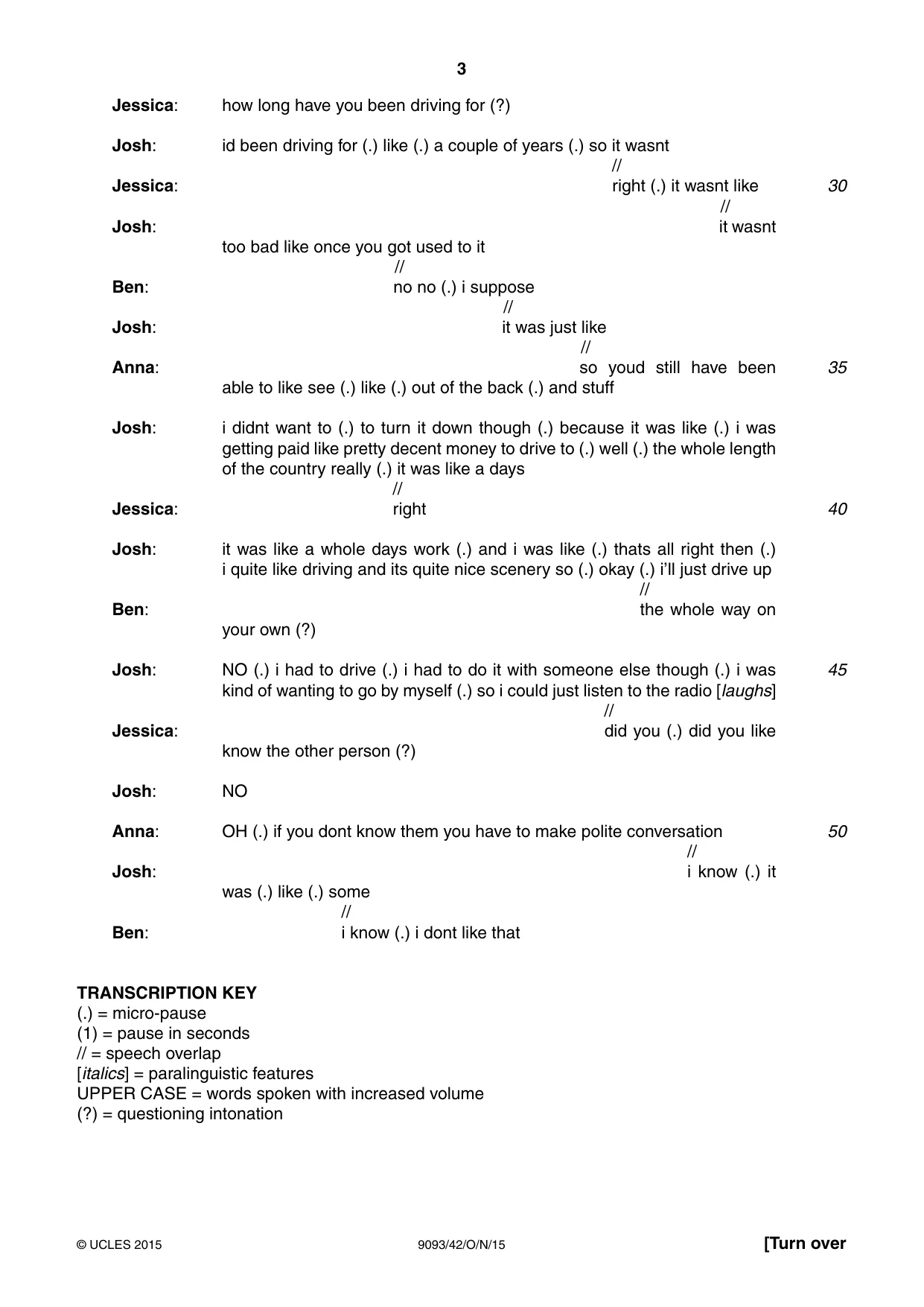 Cambridge A Level English - Language AS and A Level (from 2014) 9093 2015 Oct/Nov Paper 4 · Variant 2 question paper, page 3 of 8