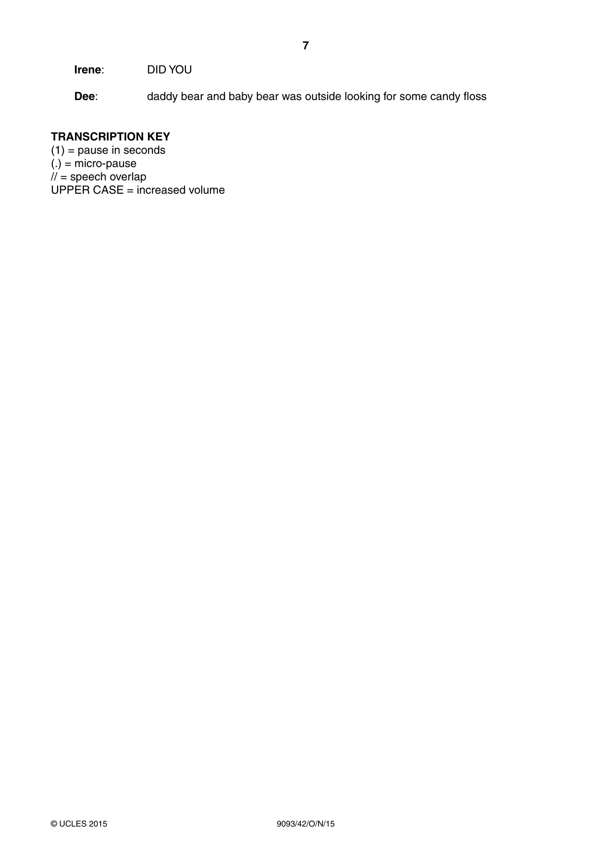 Cambridge A Level English - Language AS and A Level (from 2014) 9093 2015 Oct/Nov Paper 4 · Variant 2 question paper, page 7 of 8