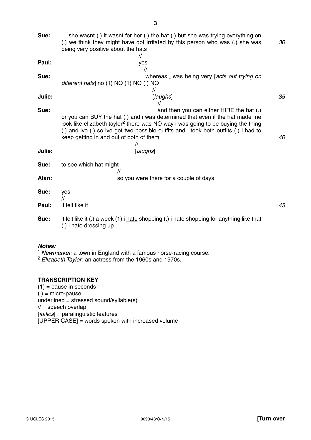 Cambridge A Level English - Language AS and A Level (from 2014) 9093 2015 Oct/Nov Paper 4 · Variant 3 question paper, page 3 of 8