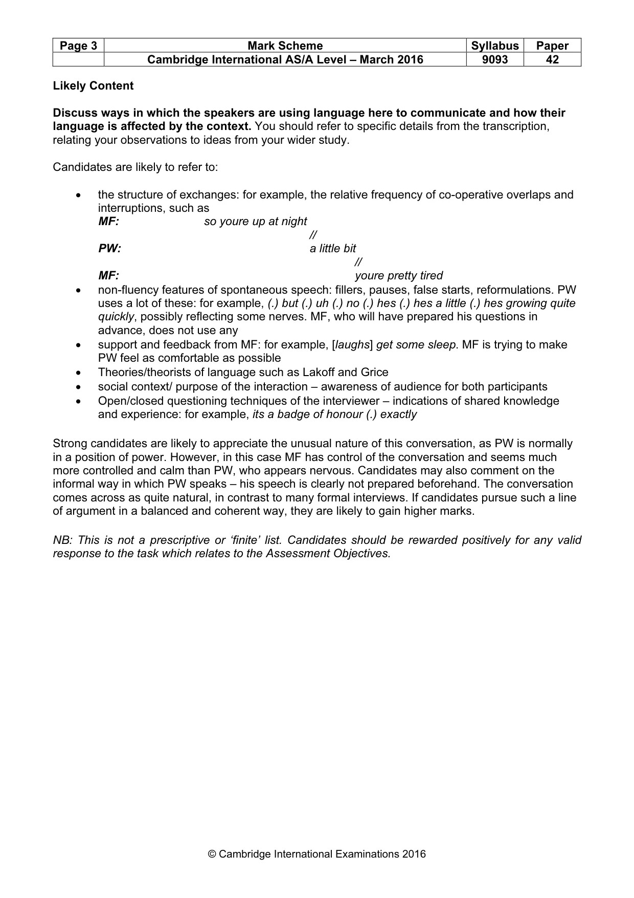 Mark scheme, page 3 of 7