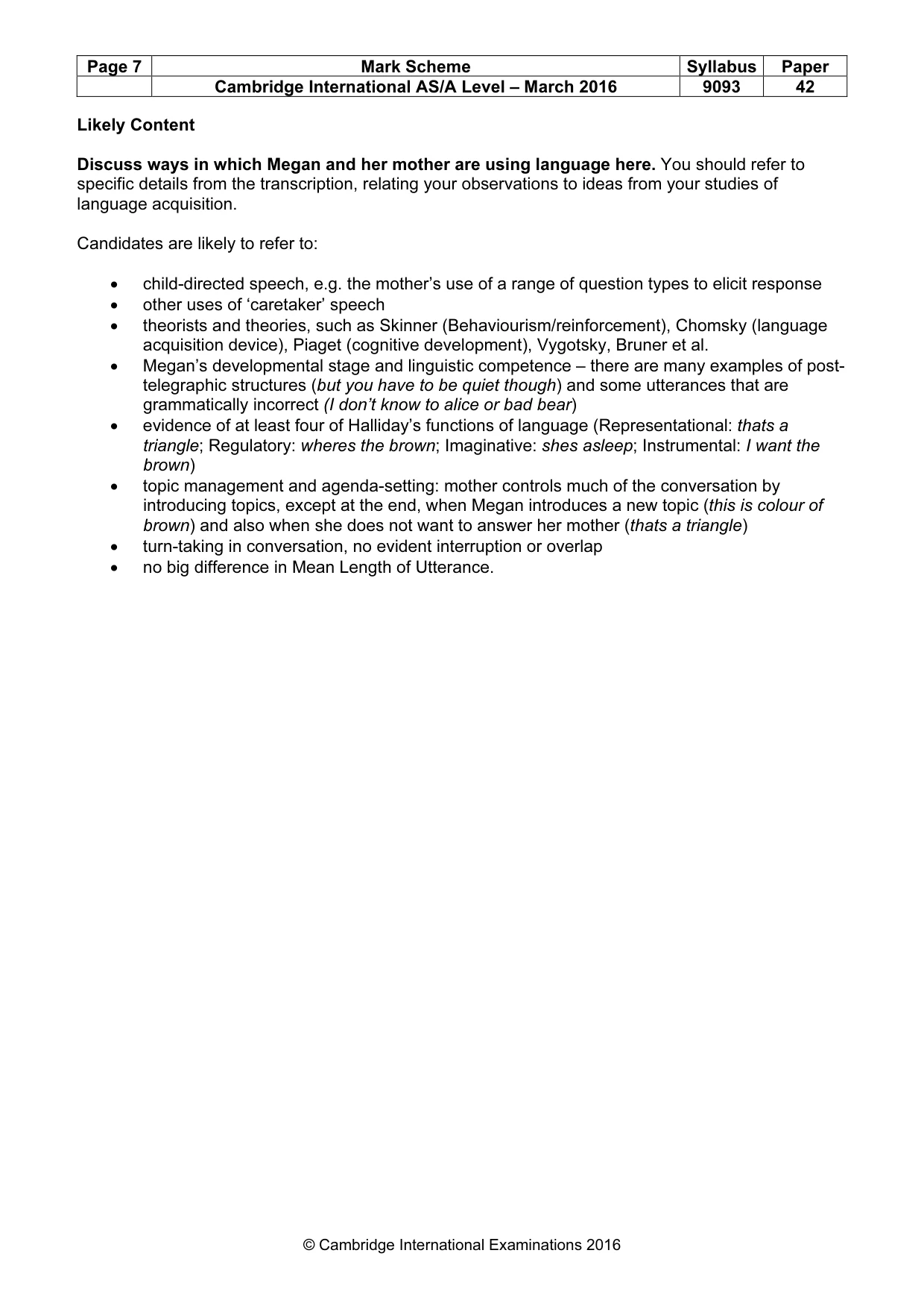 Mark scheme, page 7 of 7