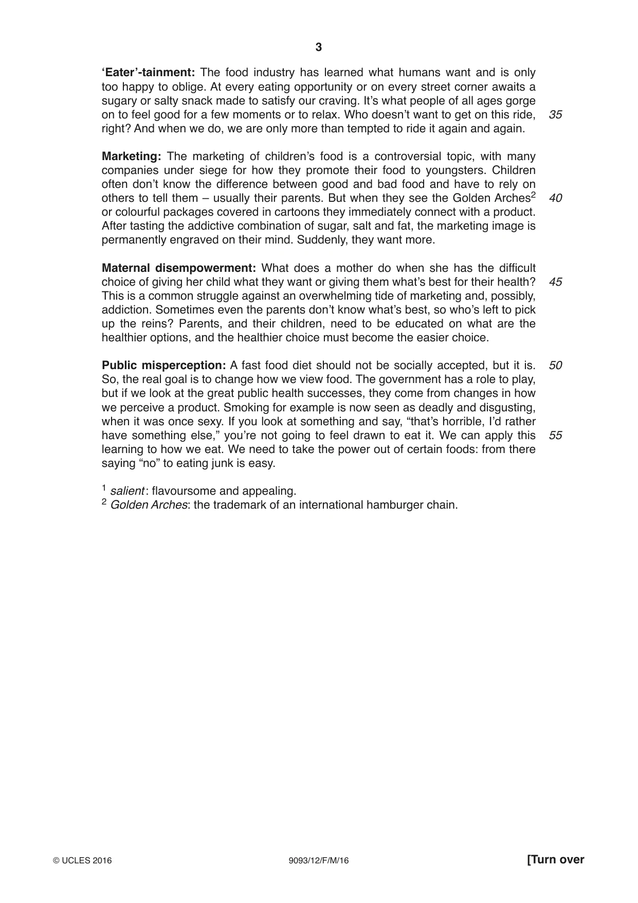 Cambridge A Level English - Language AS and A Level (from 2014) 9093 2016 Feb/March Paper 1 · Variant 2 question paper, page 3 of 8