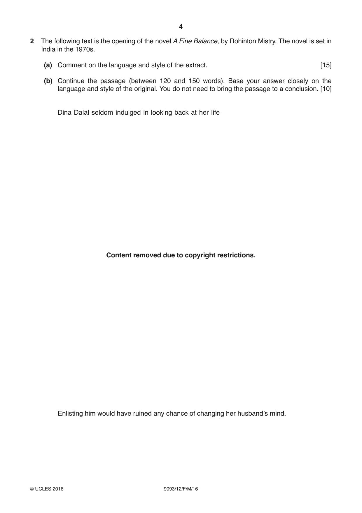 Cambridge A Level English - Language AS and A Level (from 2014) 9093 2016 Feb/March Paper 1 · Variant 2 question paper, page 4 of 8