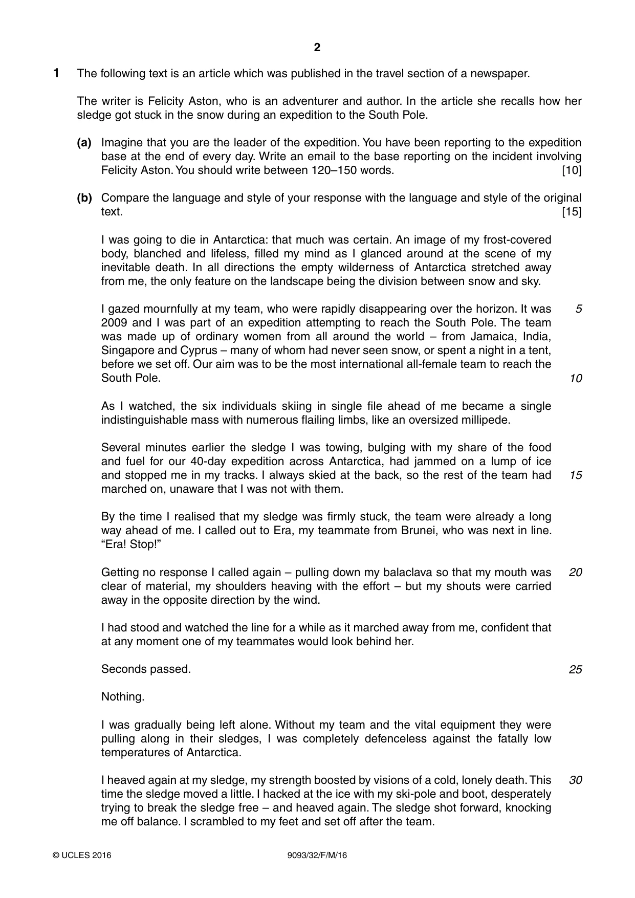 Cambridge A Level English - Language AS and A Level (from 2014) 9093 2016 Feb/March Paper 3 · Variant 2 question paper, page 2 of 8