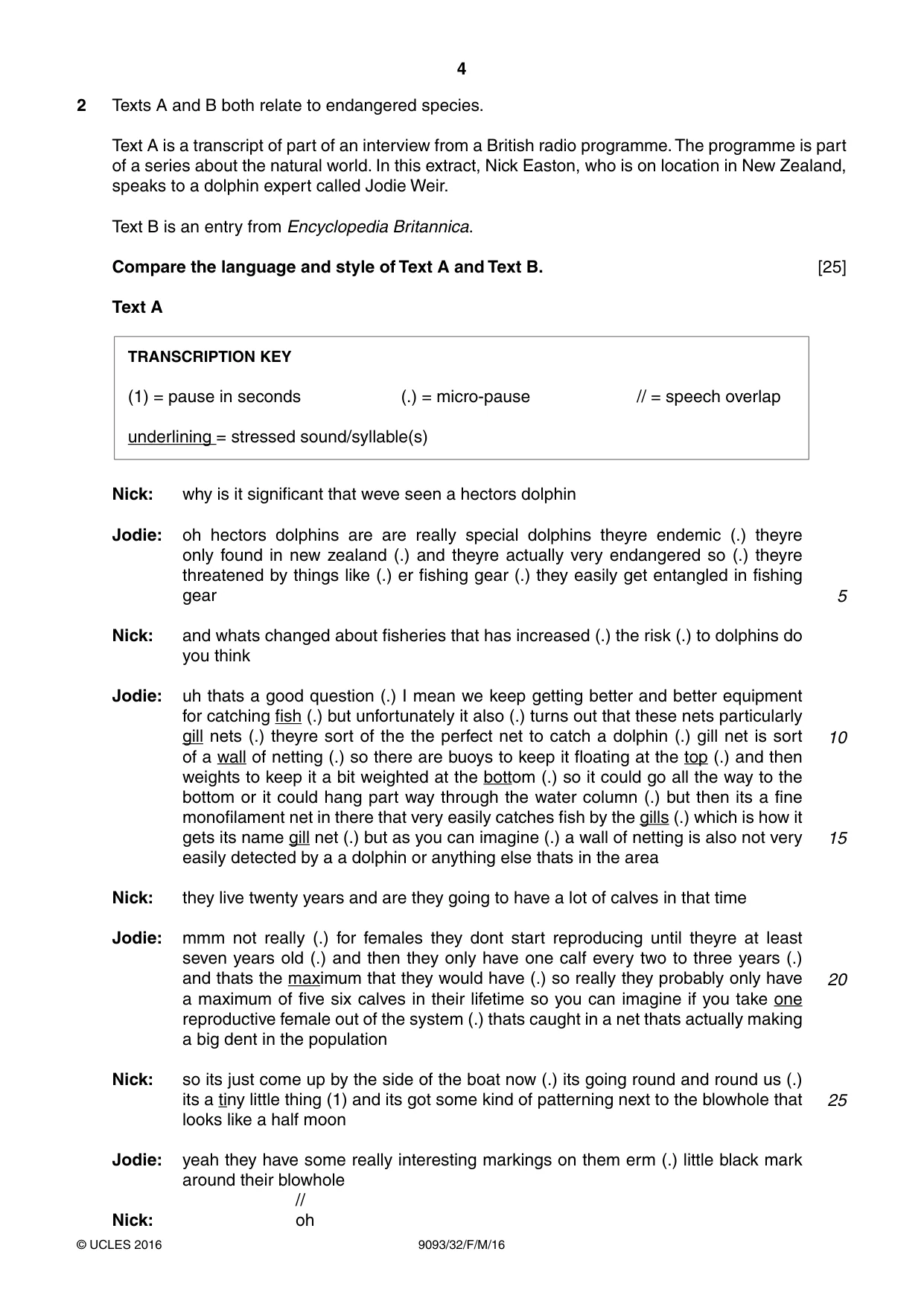 Cambridge A Level English - Language AS and A Level (from 2014) 9093 2016 Feb/March Paper 3 · Variant 2 question paper, page 4 of 8
