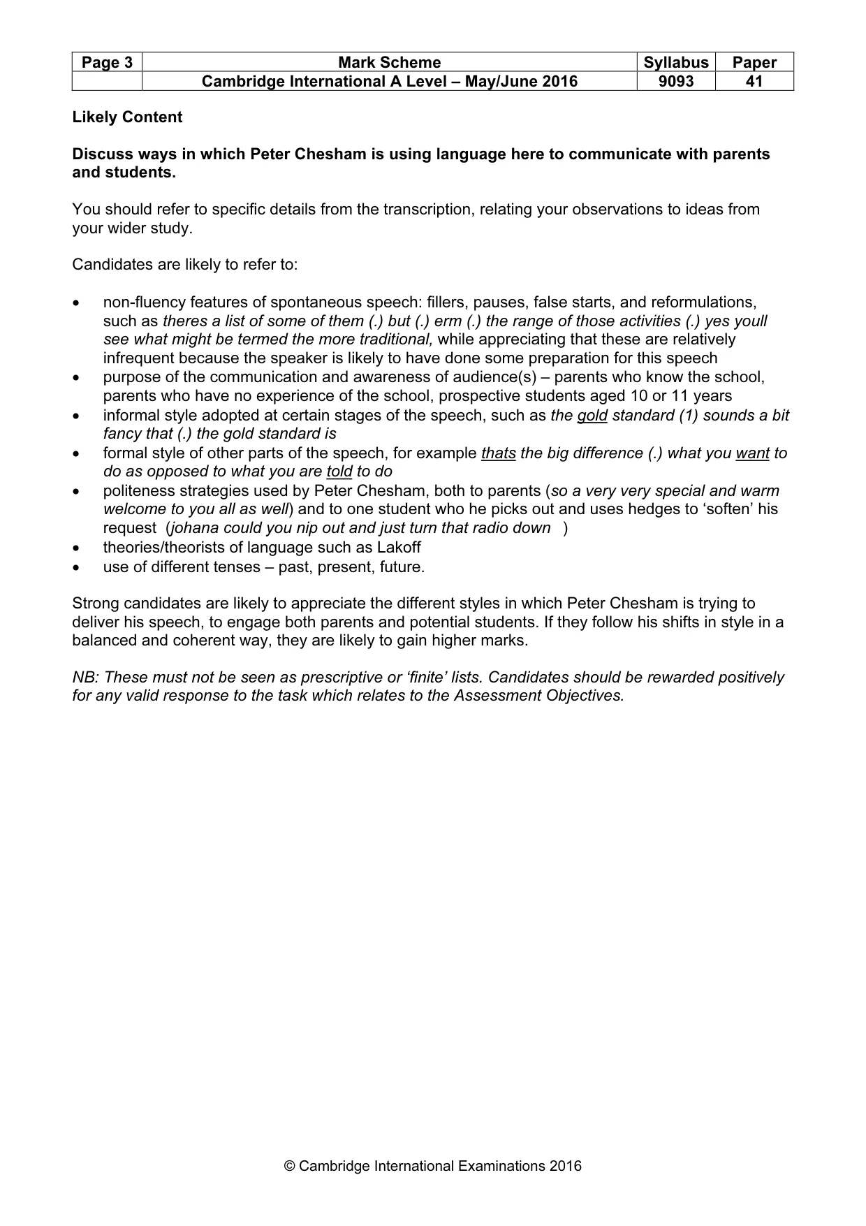 Mark scheme, page 3 of 7