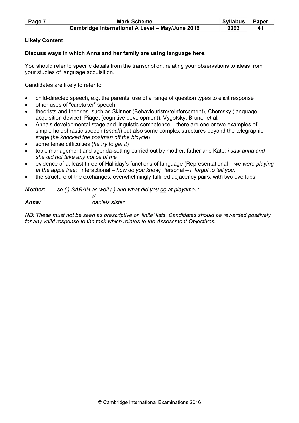 Mark scheme, page 7 of 7