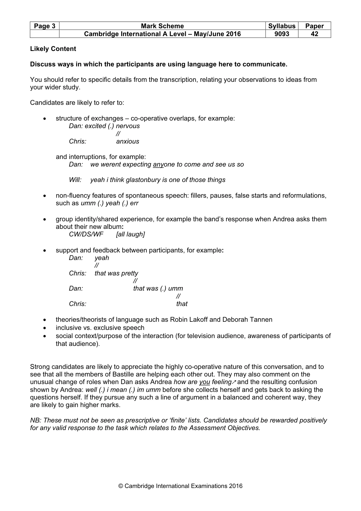 Mark scheme, page 3 of 7