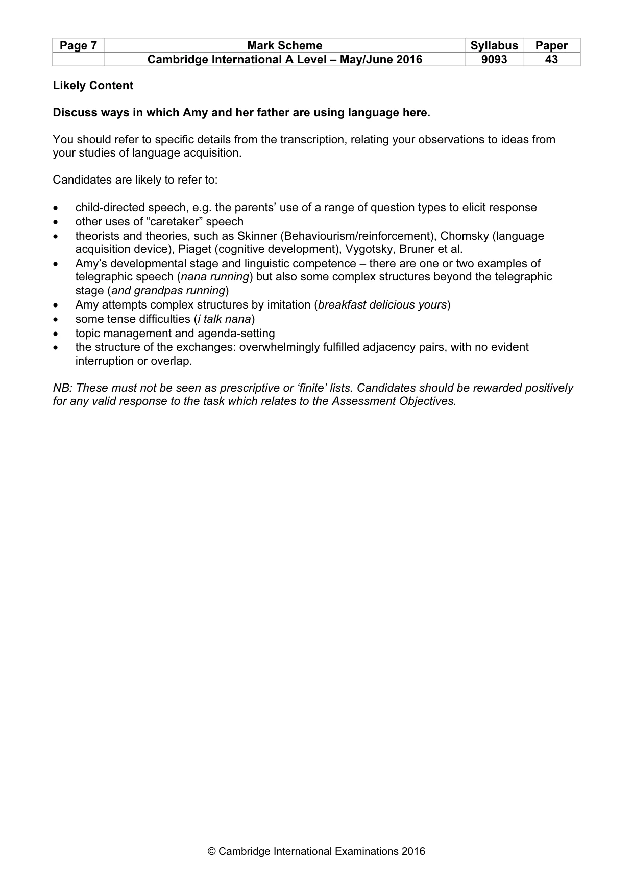Mark scheme, page 7 of 7