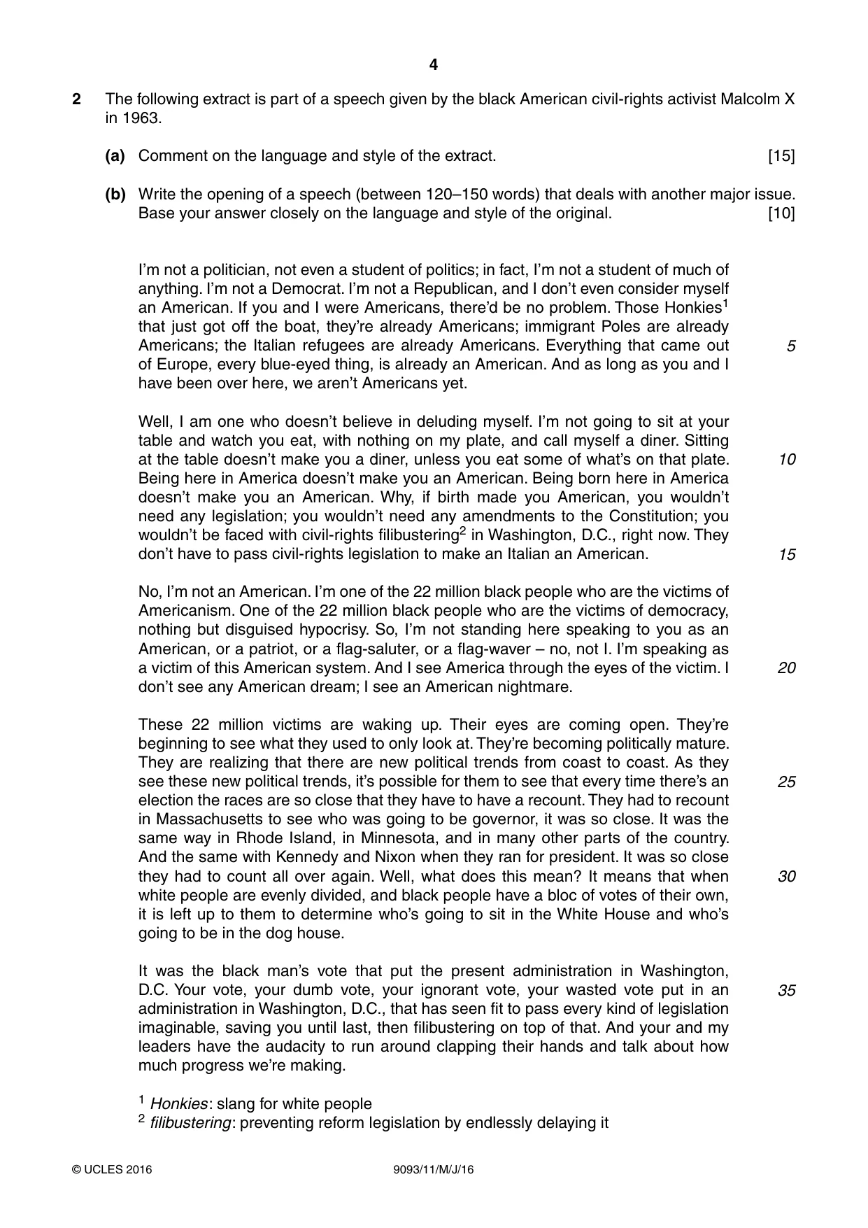 Cambridge A Level English - Language AS and A Level (from 2014) 9093 2016 May/June Paper 1 · Variant 1 question paper, page 4 of 8