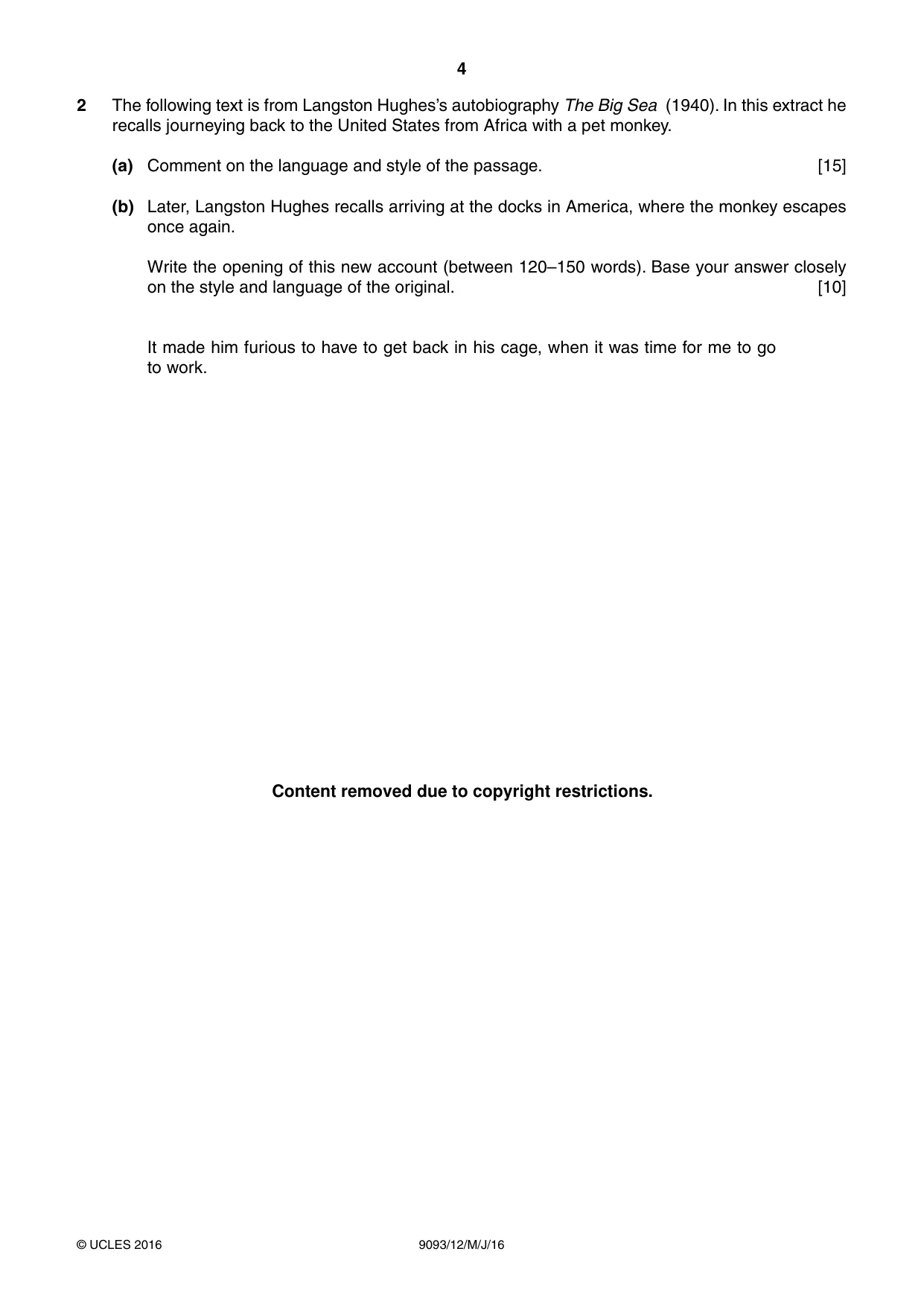 Cambridge A Level English - Language AS and A Level (from 2014) 9093 2016 May/June Paper 1 · Variant 2 question paper, page 4 of 8