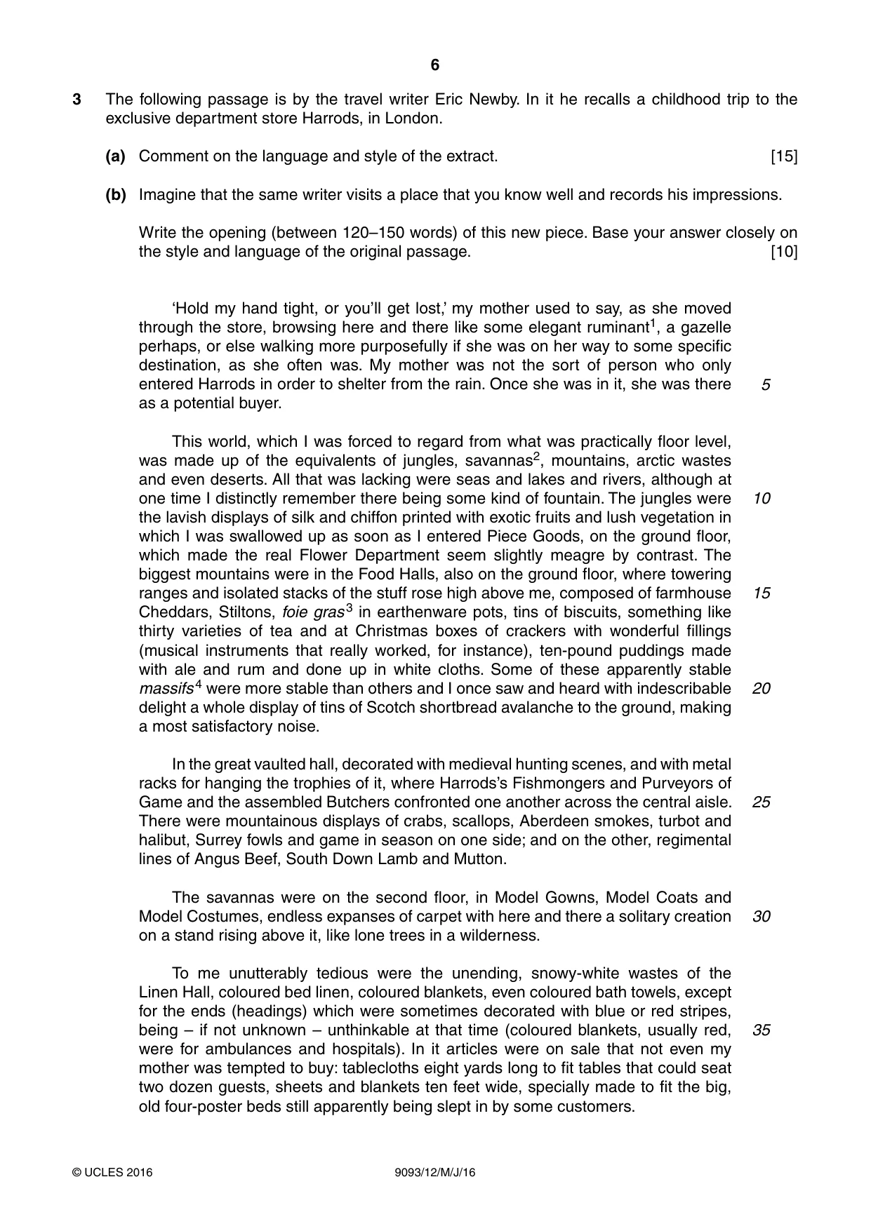 Cambridge A Level English - Language AS and A Level (from 2014) 9093 2016 May/June Paper 1 · Variant 2 question paper, page 6 of 8