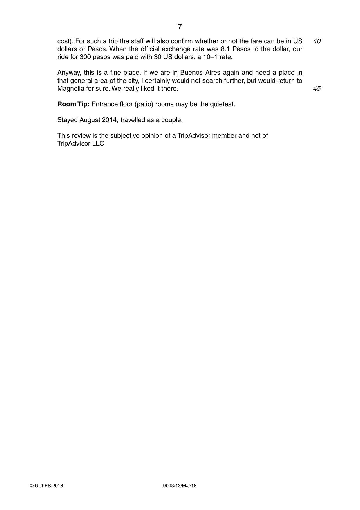 Cambridge A Level English - Language AS and A Level (from 2014) 9093 2016 May/June Paper 1 · Variant 3 question paper, page 7 of 8
