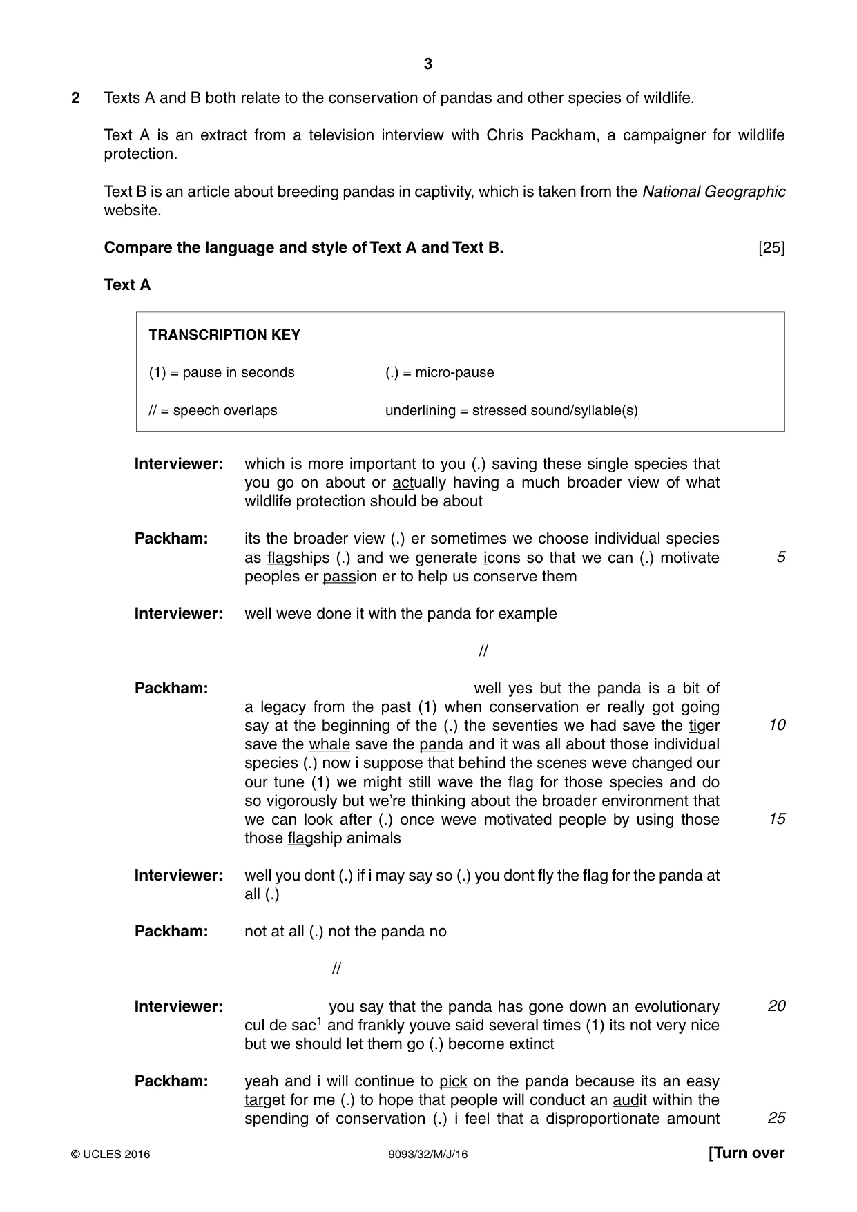 Cambridge A Level English - Language AS and A Level (from 2014) 9093 2016 May/June Paper 3 · Variant 2 question paper, page 3 of 8