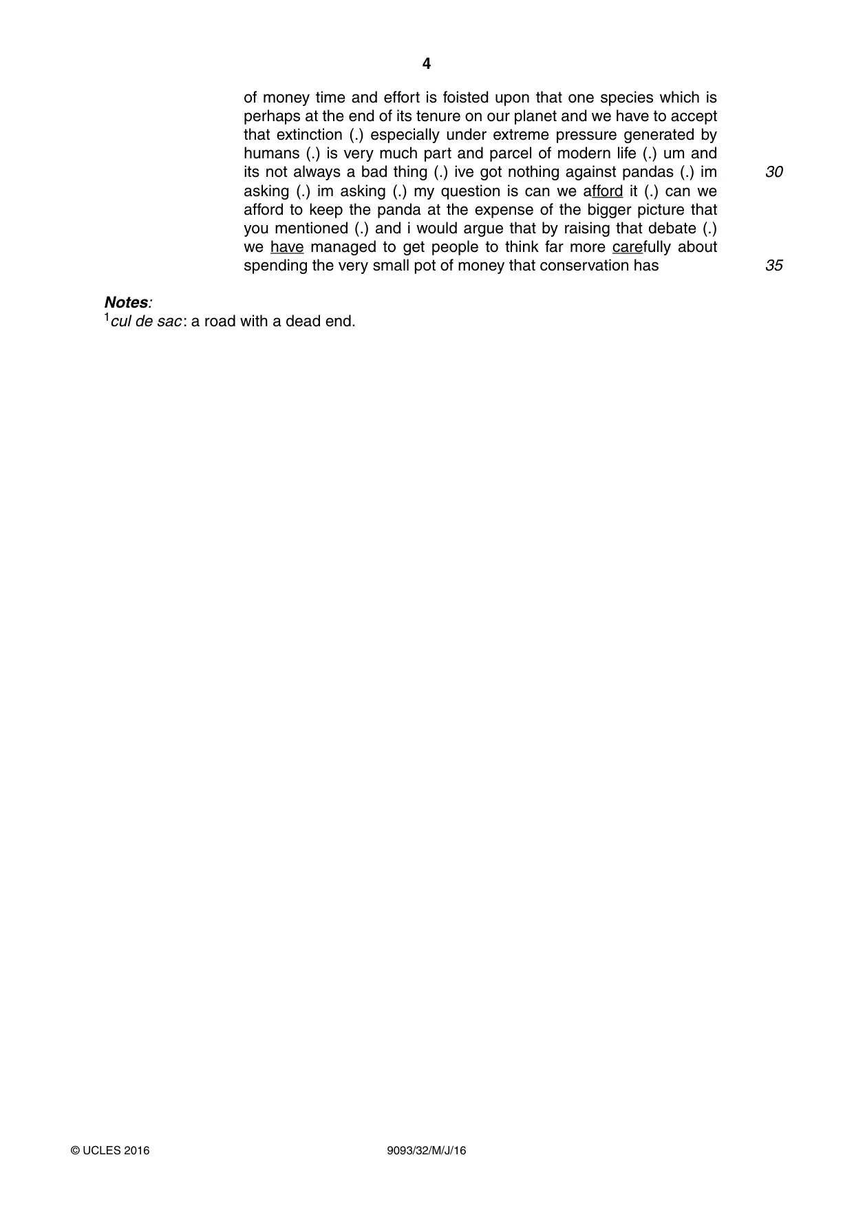 Cambridge A Level English - Language AS and A Level (from 2014) 9093 2016 May/June Paper 3 · Variant 2 question paper, page 4 of 8