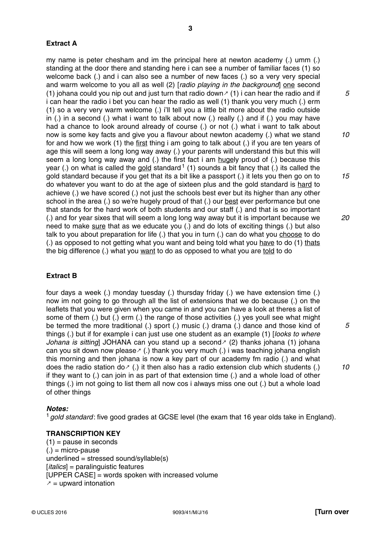 Cambridge A Level English - Language AS and A Level (from 2014) 9093 2016 May/June Paper 4 · Variant 1 question paper, page 3 of 8