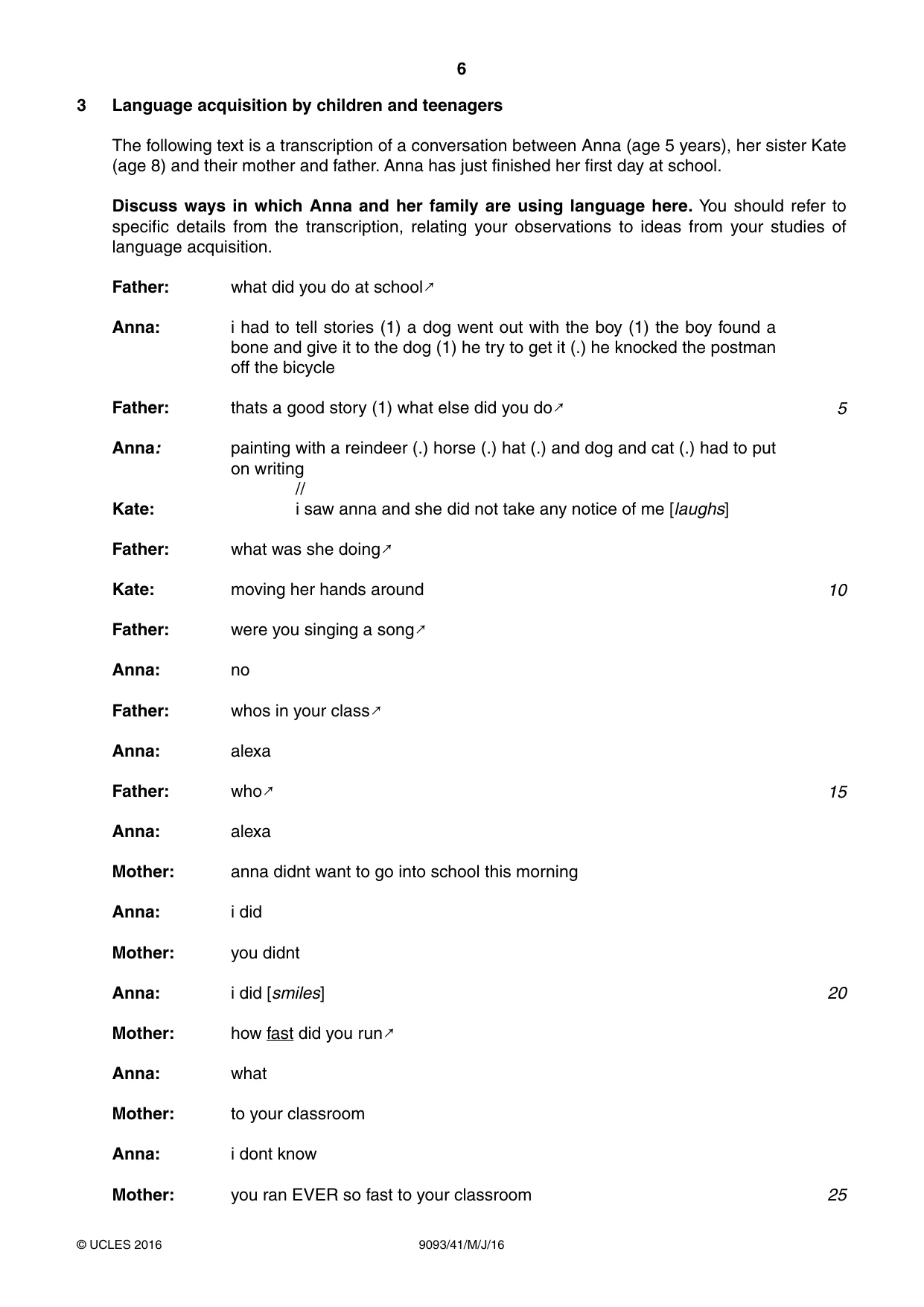 Cambridge A Level English - Language AS and A Level (from 2014) 9093 2016 May/June Paper 4 · Variant 1 question paper, page 6 of 8