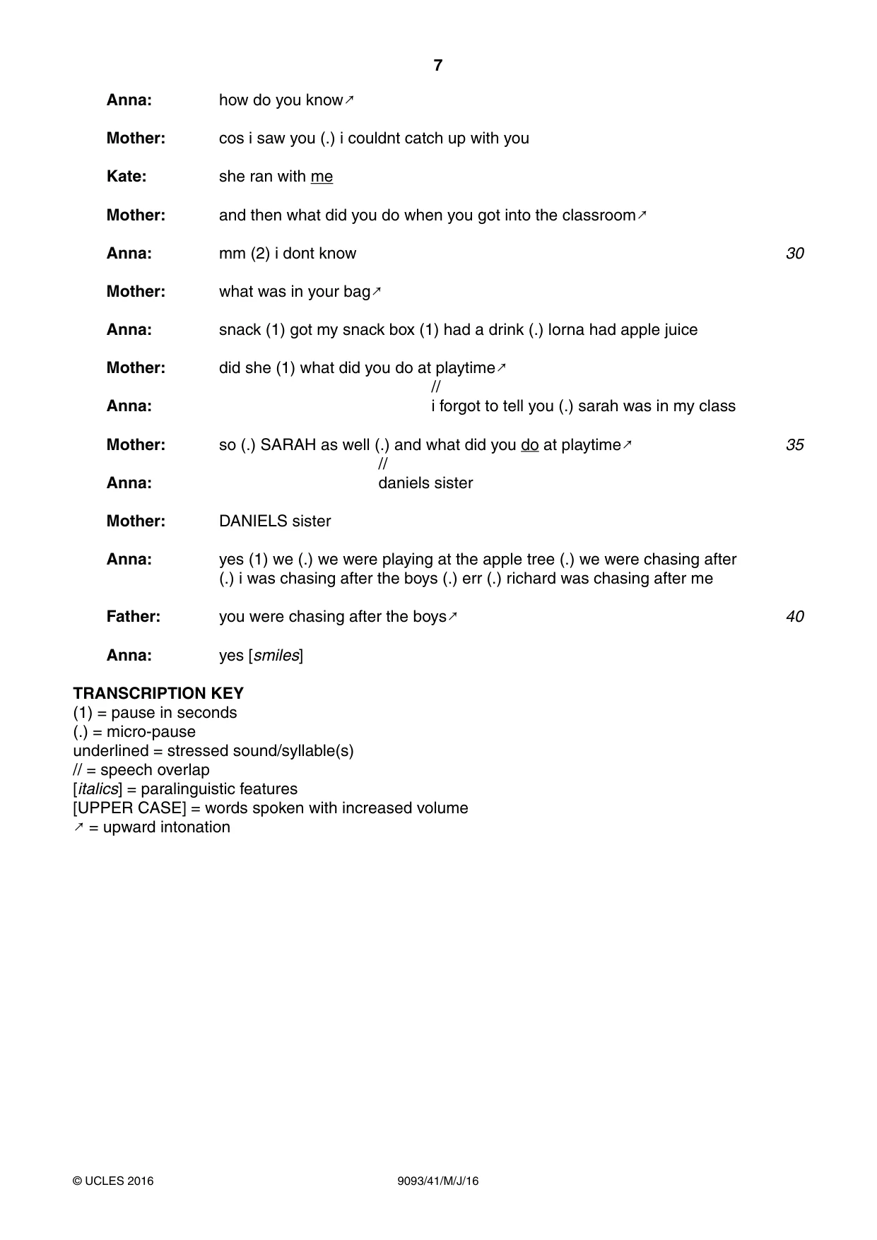 Cambridge A Level English - Language AS and A Level (from 2014) 9093 2016 May/June Paper 4 · Variant 1 question paper, page 7 of 8