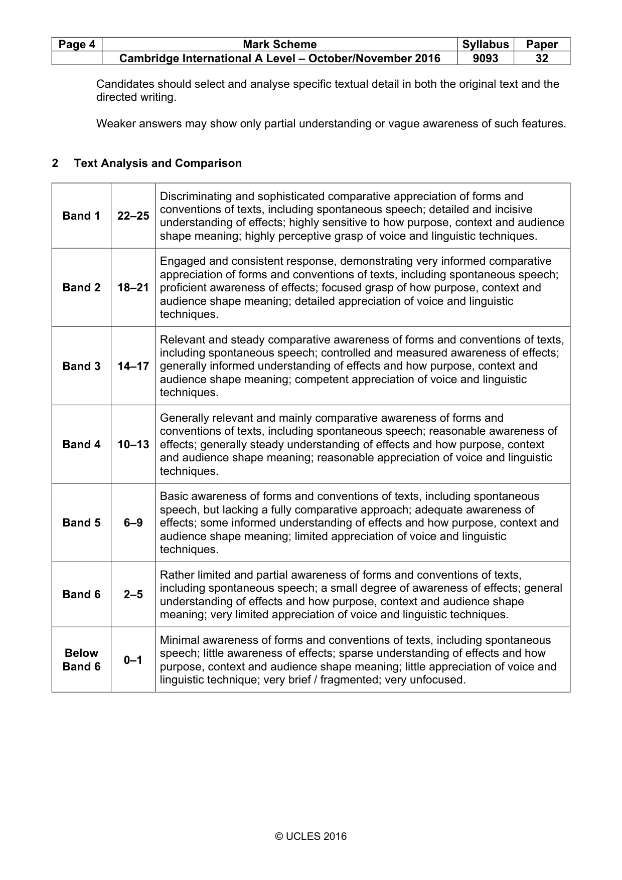 Mark scheme, page 4 of 5