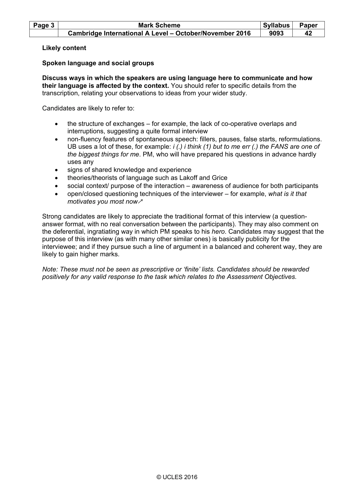 Mark scheme, page 3 of 7