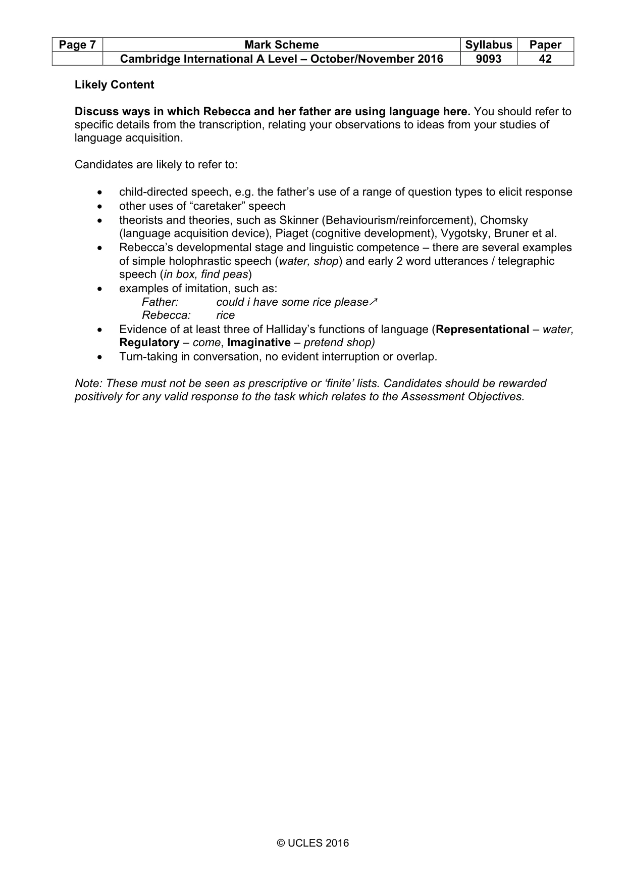 Mark scheme, page 7 of 7
