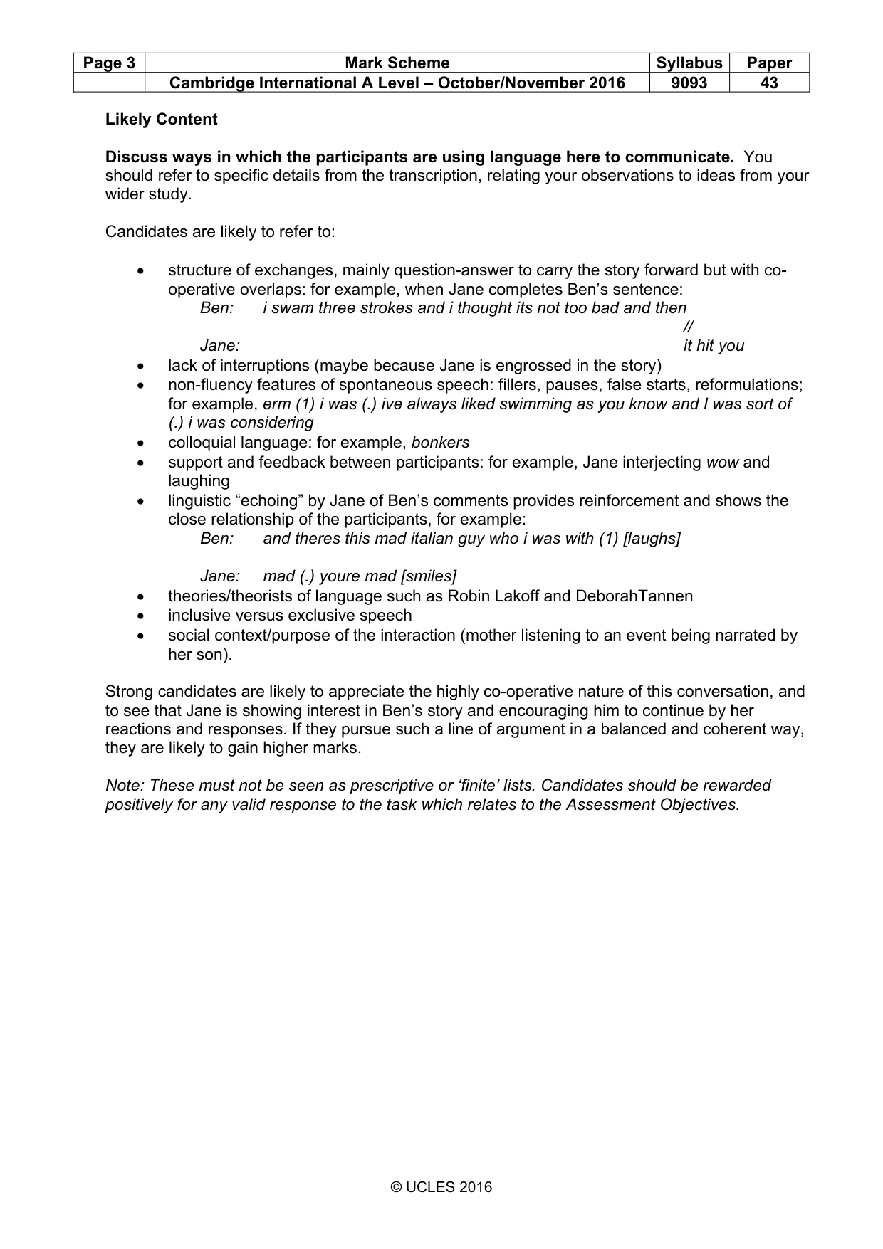Mark scheme, page 3 of 7