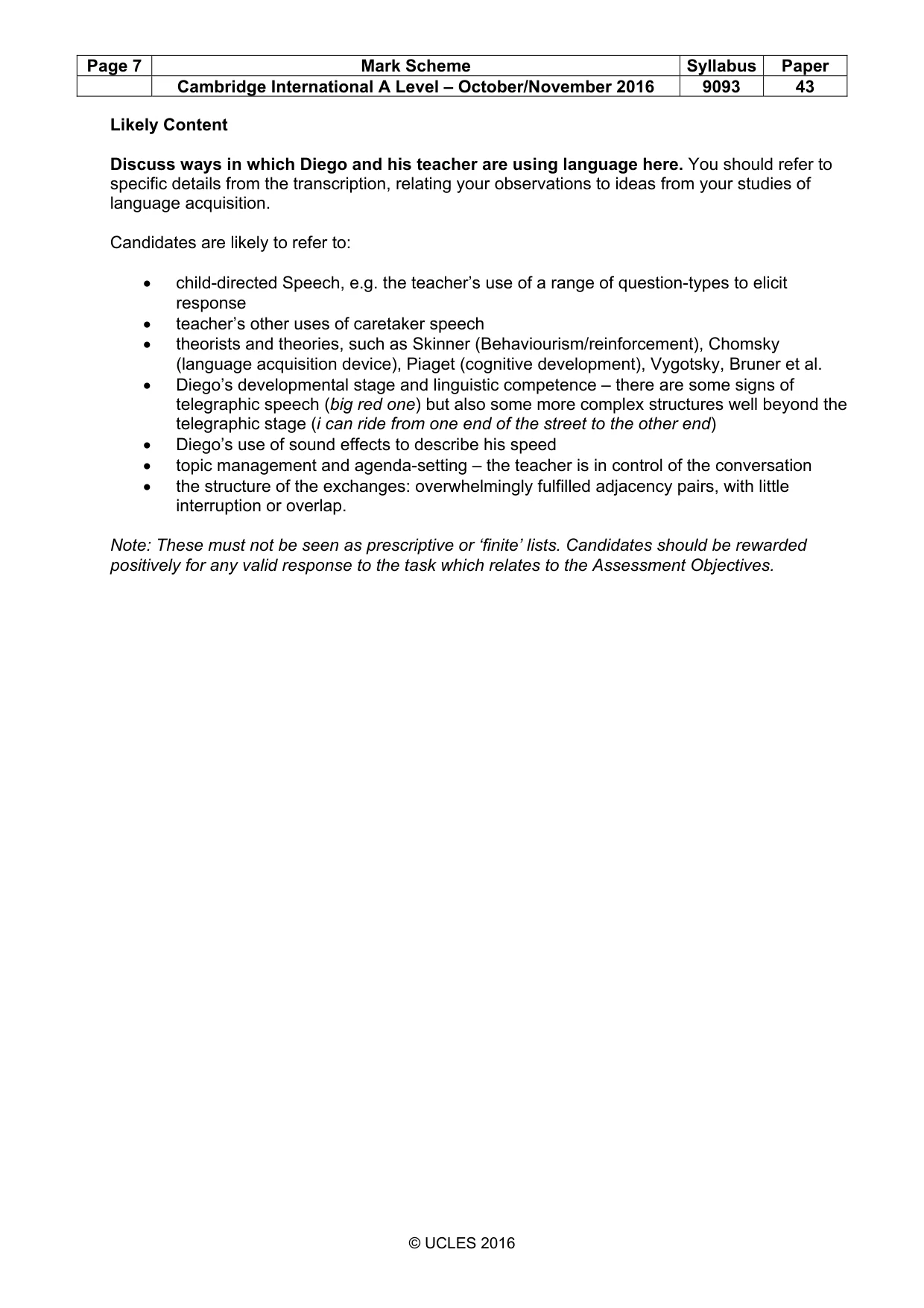 Mark scheme, page 7 of 7