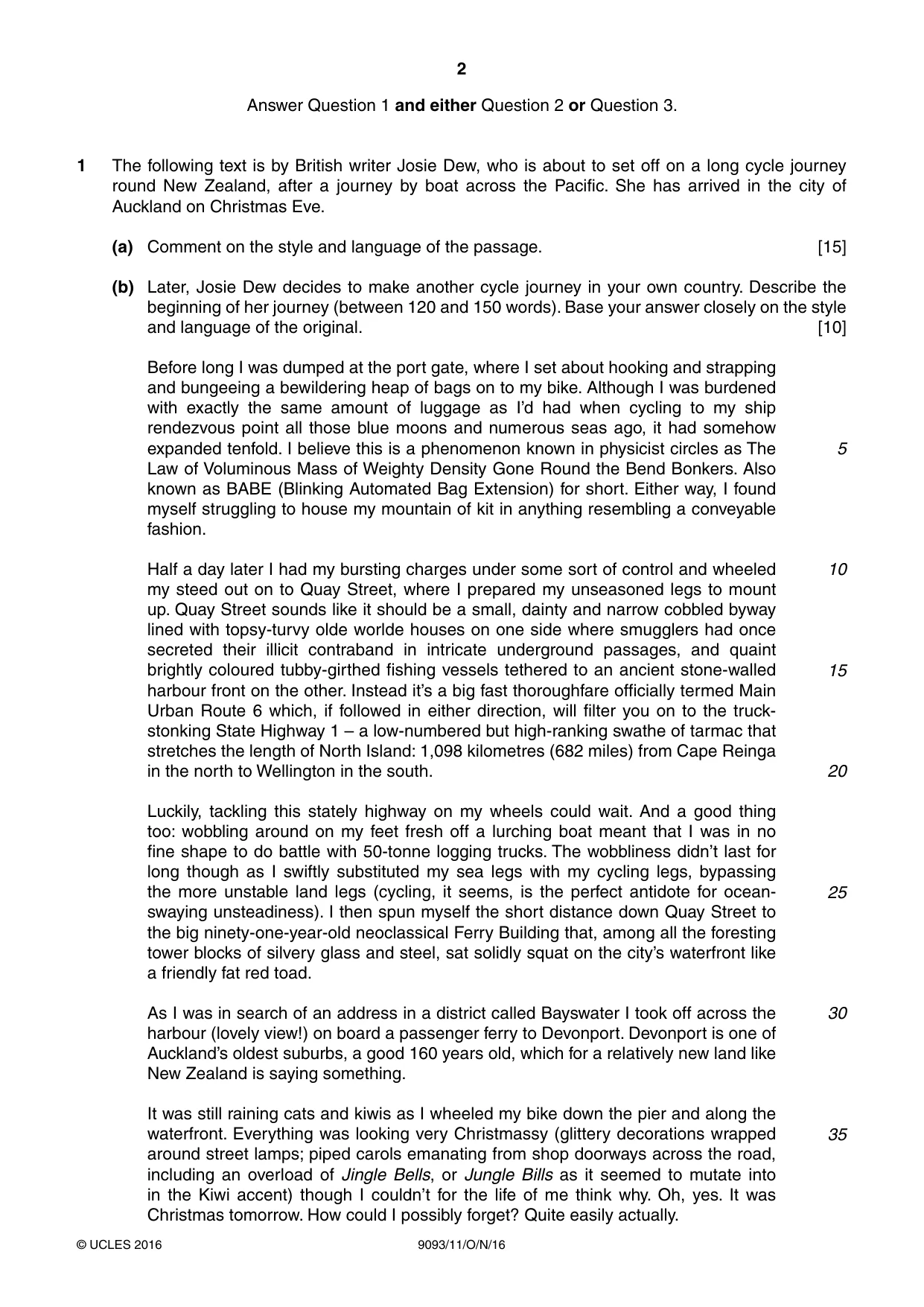 Cambridge A Level English - Language AS and A Level (from 2014) 9093 2016 Oct/Nov Paper 1 · Variant 1 question paper, page 2 of 8