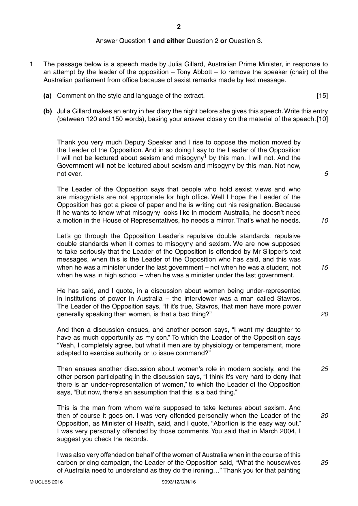 Cambridge A Level English - Language AS and A Level (from 2014) 9093 2016 Oct/Nov Paper 1 · Variant 2 question paper, page 2 of 8