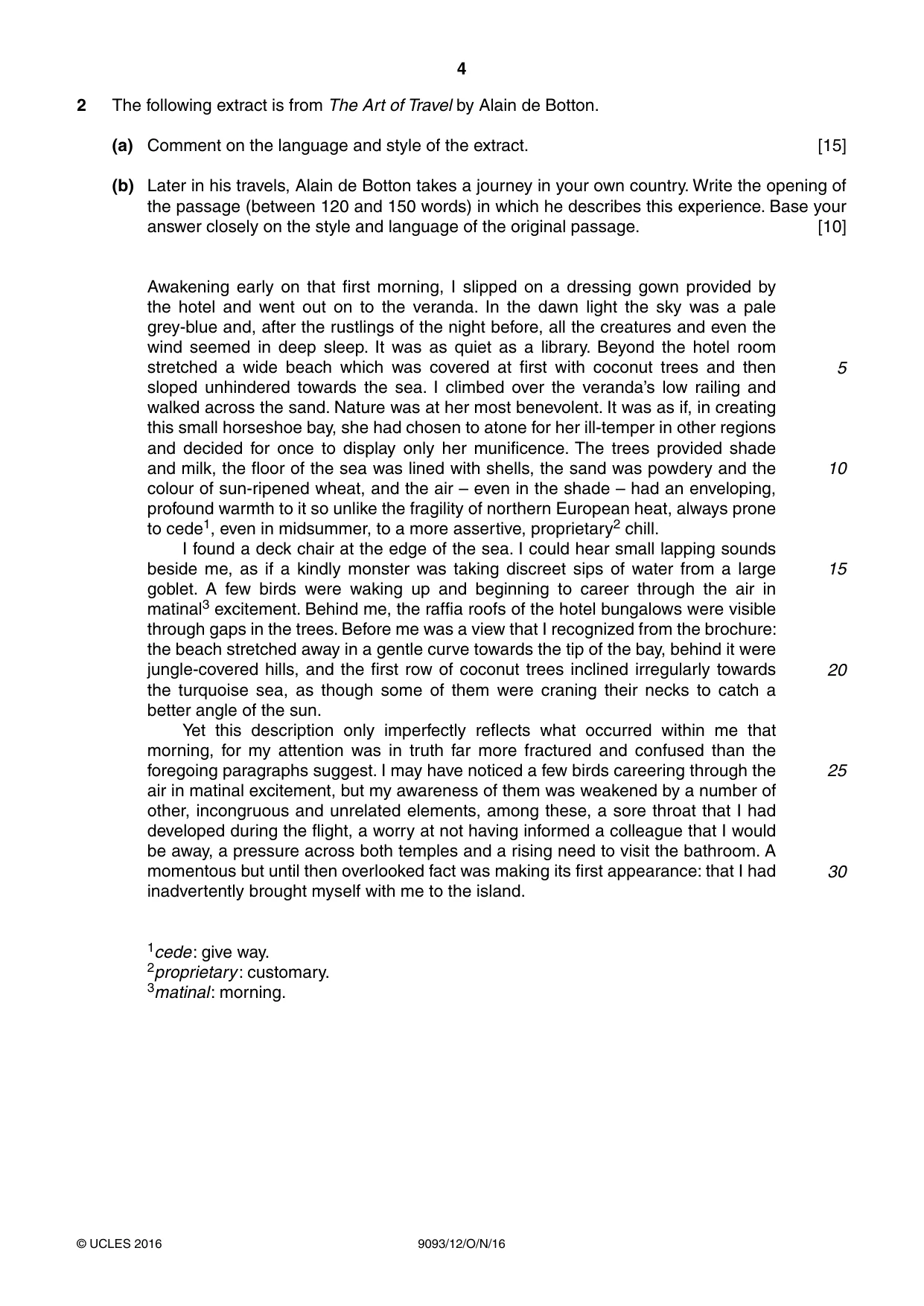 Cambridge A Level English - Language AS and A Level (from 2014) 9093 2016 Oct/Nov Paper 1 · Variant 2 question paper, page 4 of 8
