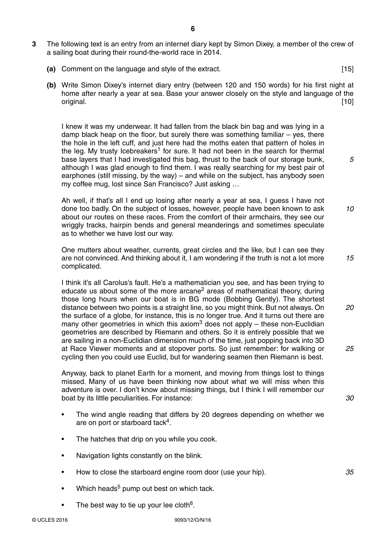 Cambridge A Level English - Language AS and A Level (from 2014) 9093 2016 Oct/Nov Paper 1 · Variant 2 question paper, page 6 of 8