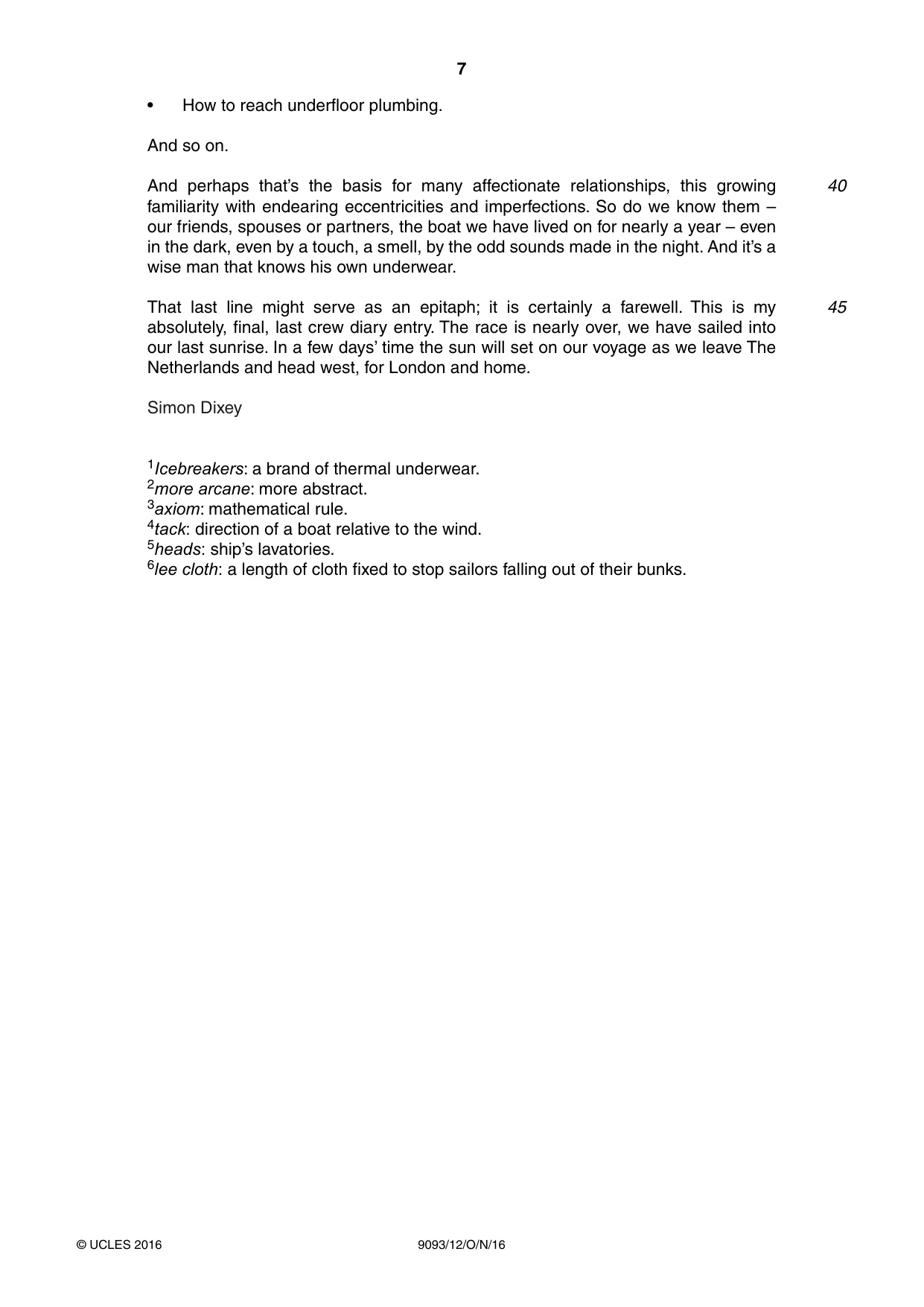 Cambridge A Level English - Language AS and A Level (from 2014) 9093 2016 Oct/Nov Paper 1 · Variant 2 question paper, page 7 of 8