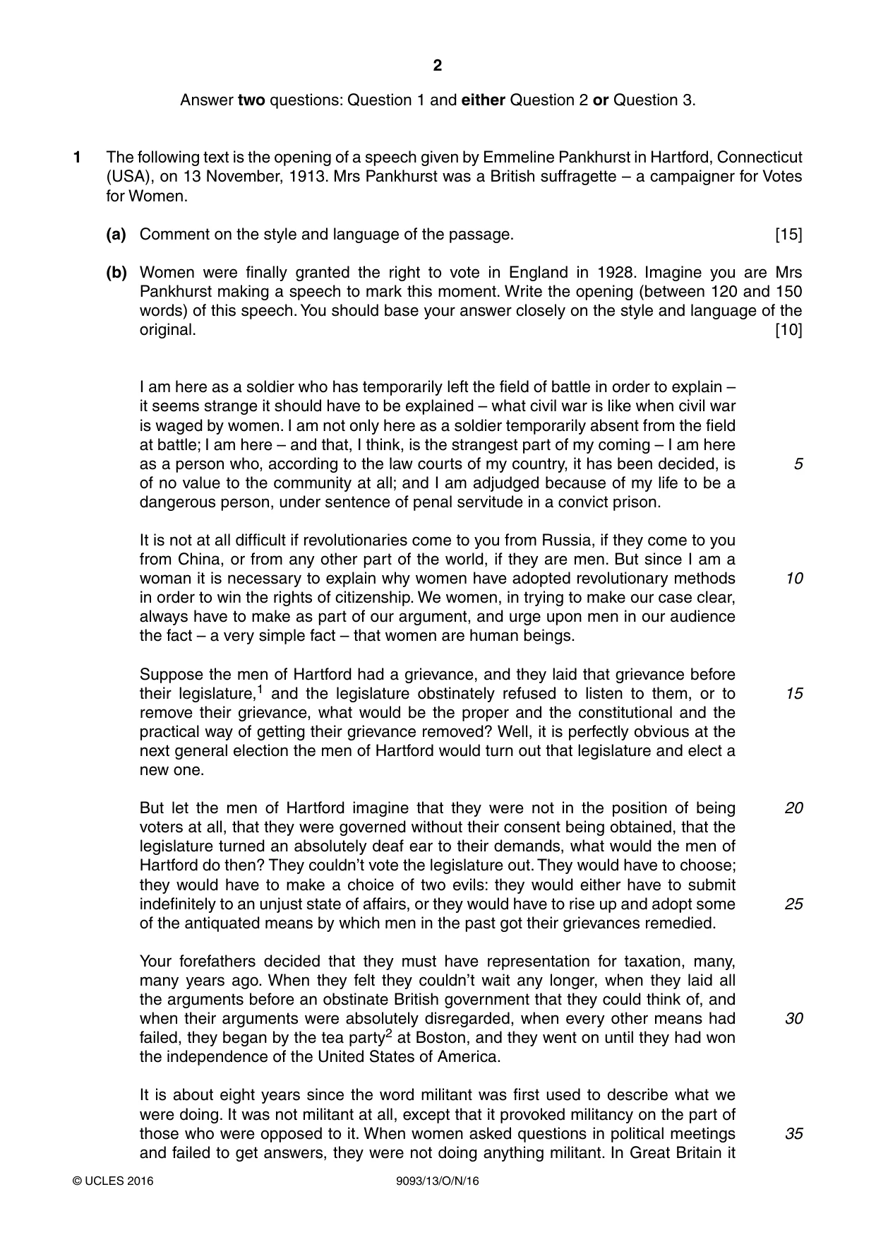 Cambridge A Level English - Language AS and A Level (from 2014) 9093 2016 Oct/Nov Paper 1 · Variant 3 question paper, page 2 of 8